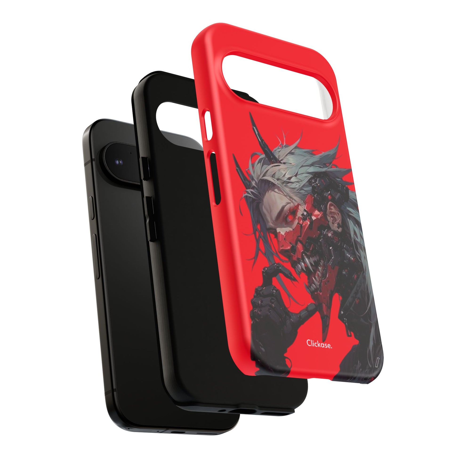 Demon Core Awakening – Futuristic Oni Cyborg Tough Phone Case by