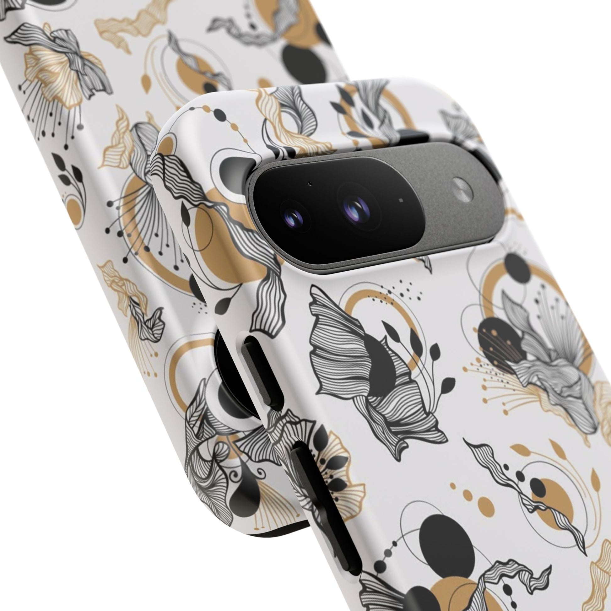 Abstract Floral Design Tough Phone Cases by