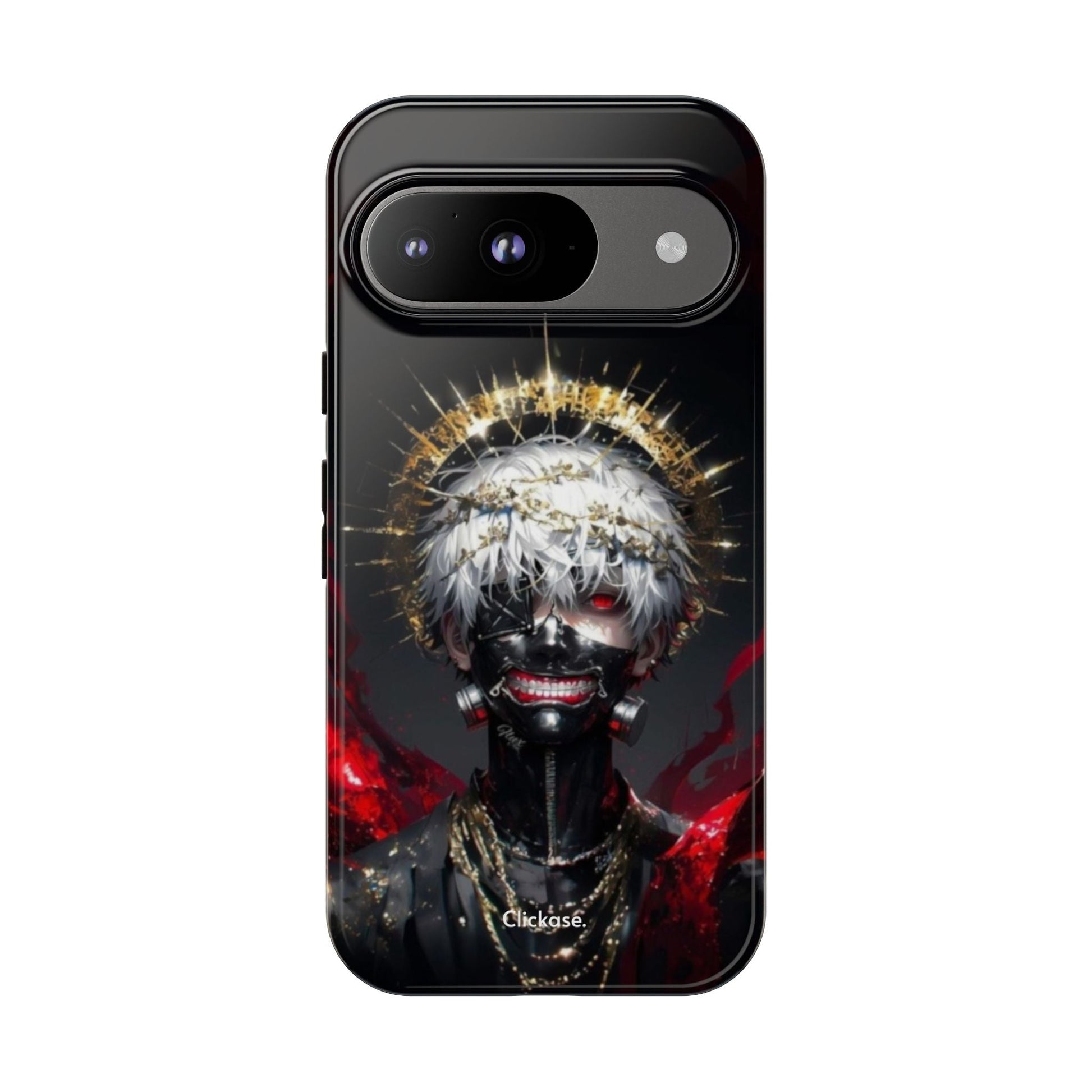 Ken Kaneki anime phone case with 3D wrap, durable shock-absorbing design, and vibrant full-color graphics