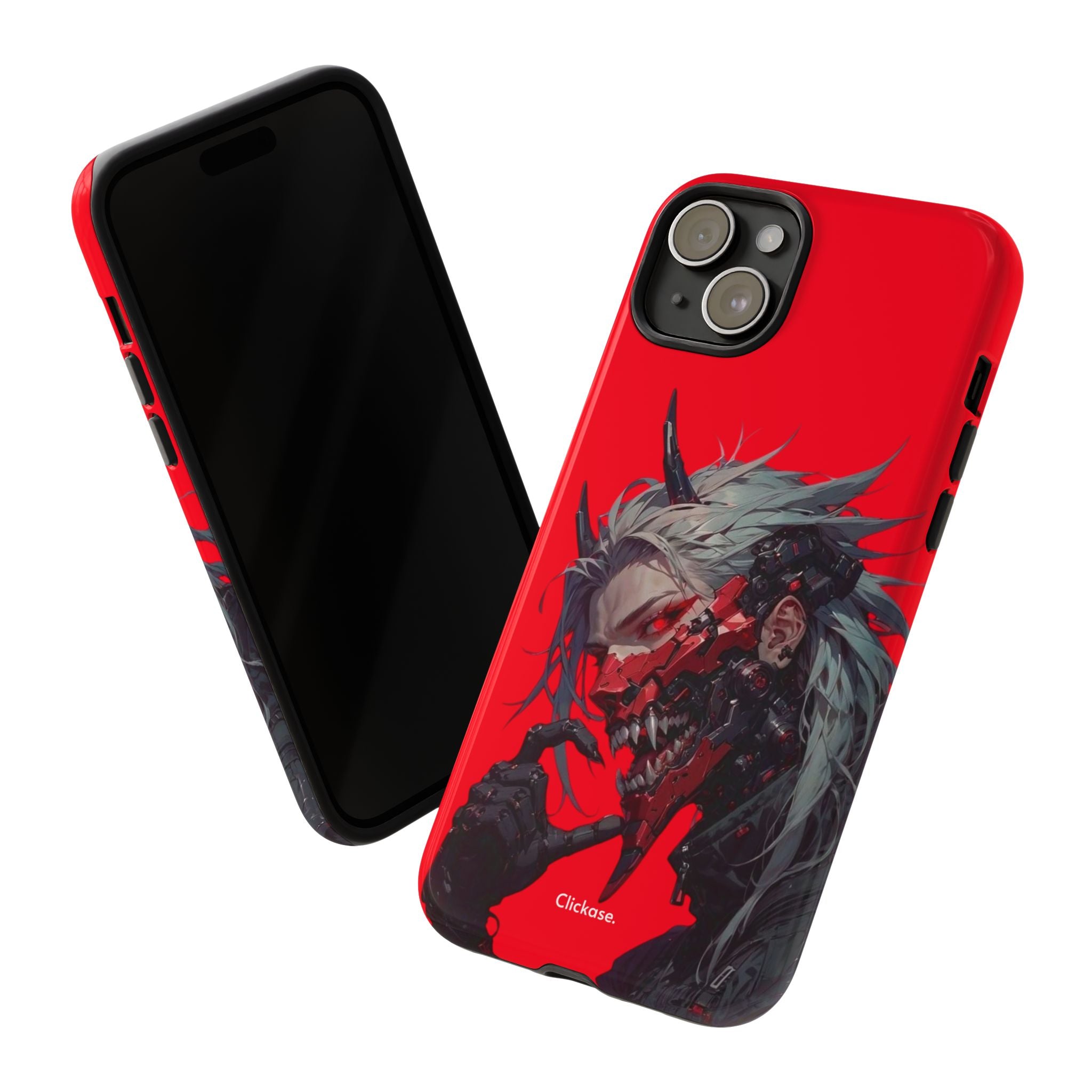 Demon Core Awakening – Futuristic Oni Cyborg Tough Phone Case by
