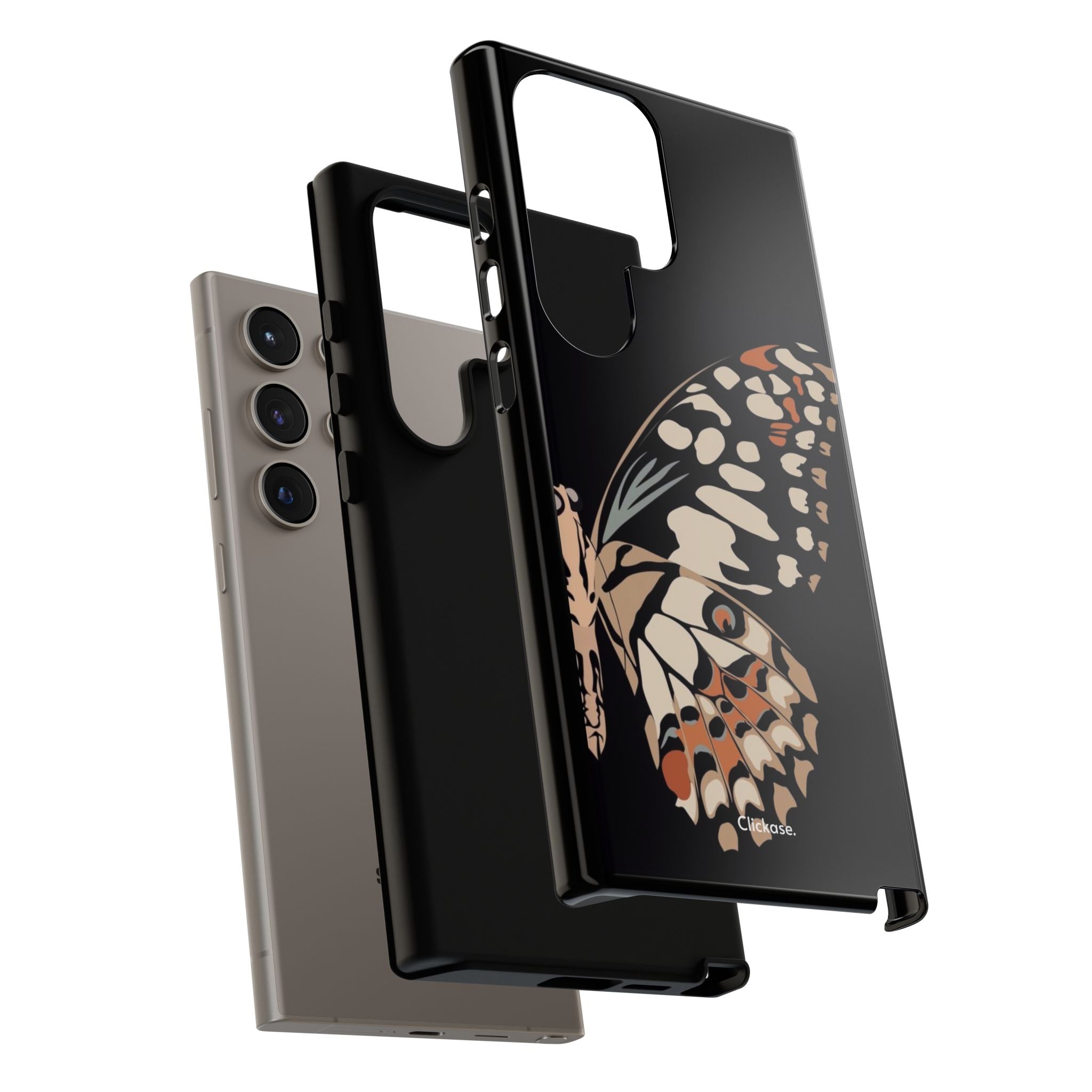 Butterfly Black Tough Phone Case by