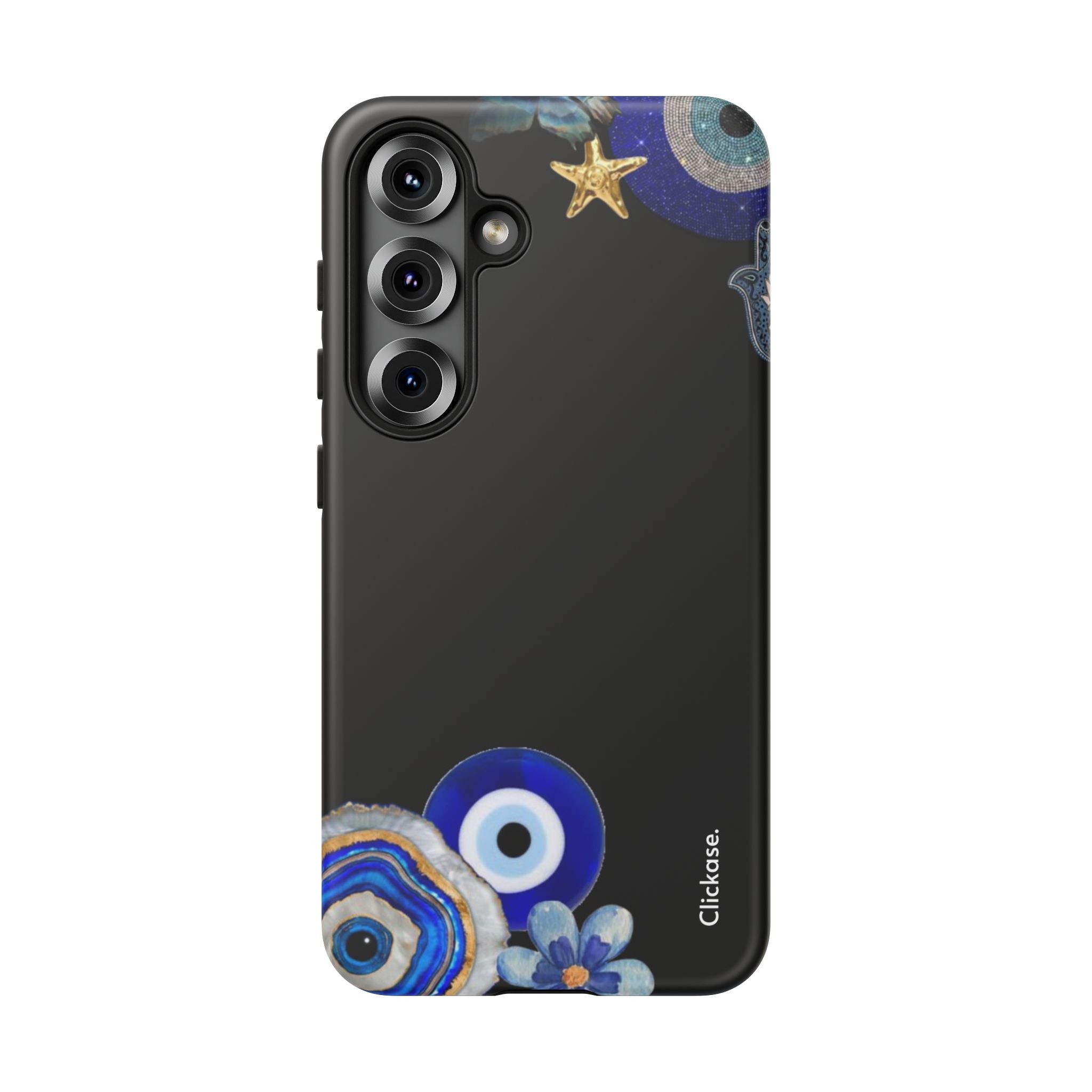Evil Eye Protection – Blue Hamsa Charm Tough Phone Case by