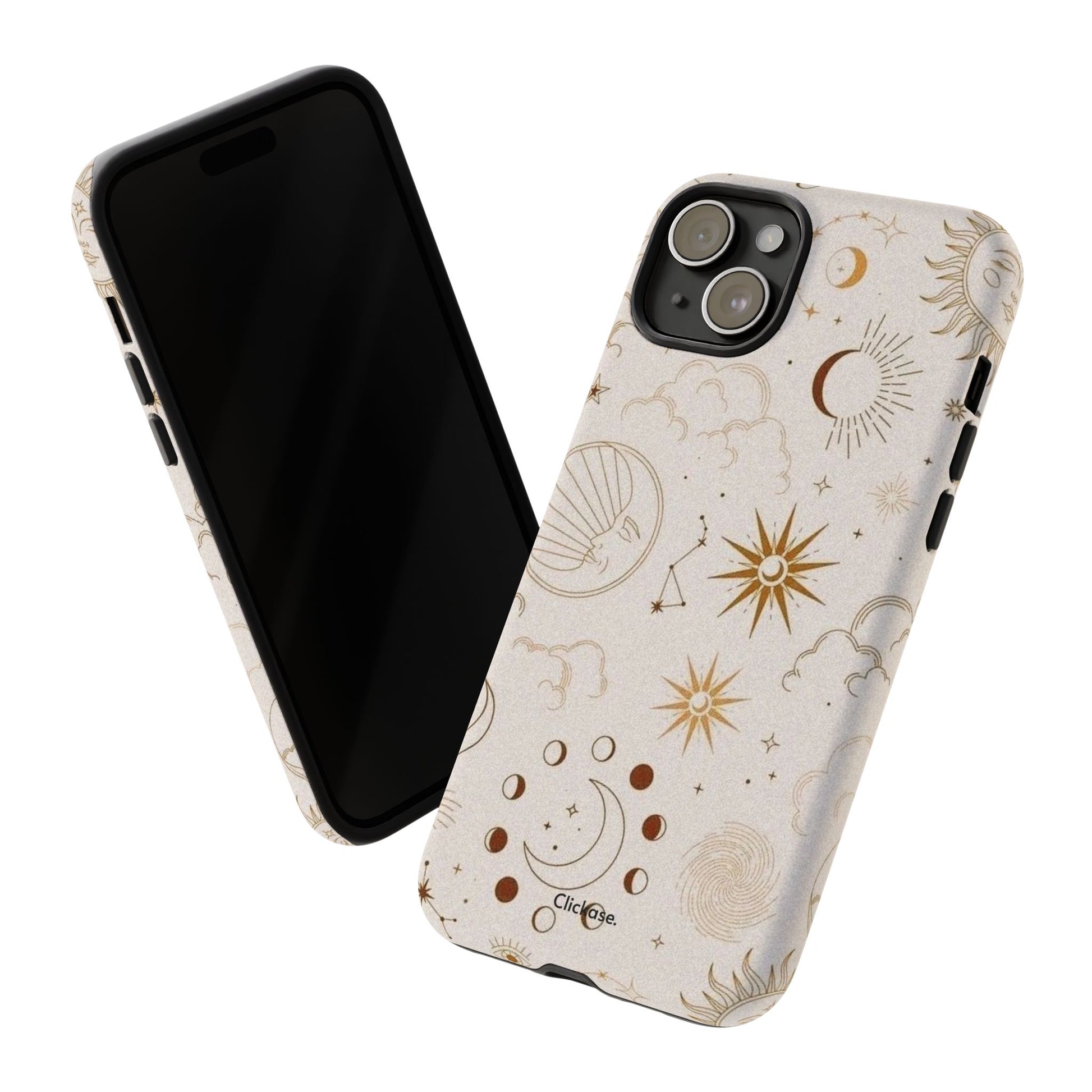 Astrology Celestial Moon and Star Pattern Tough Phone Case by