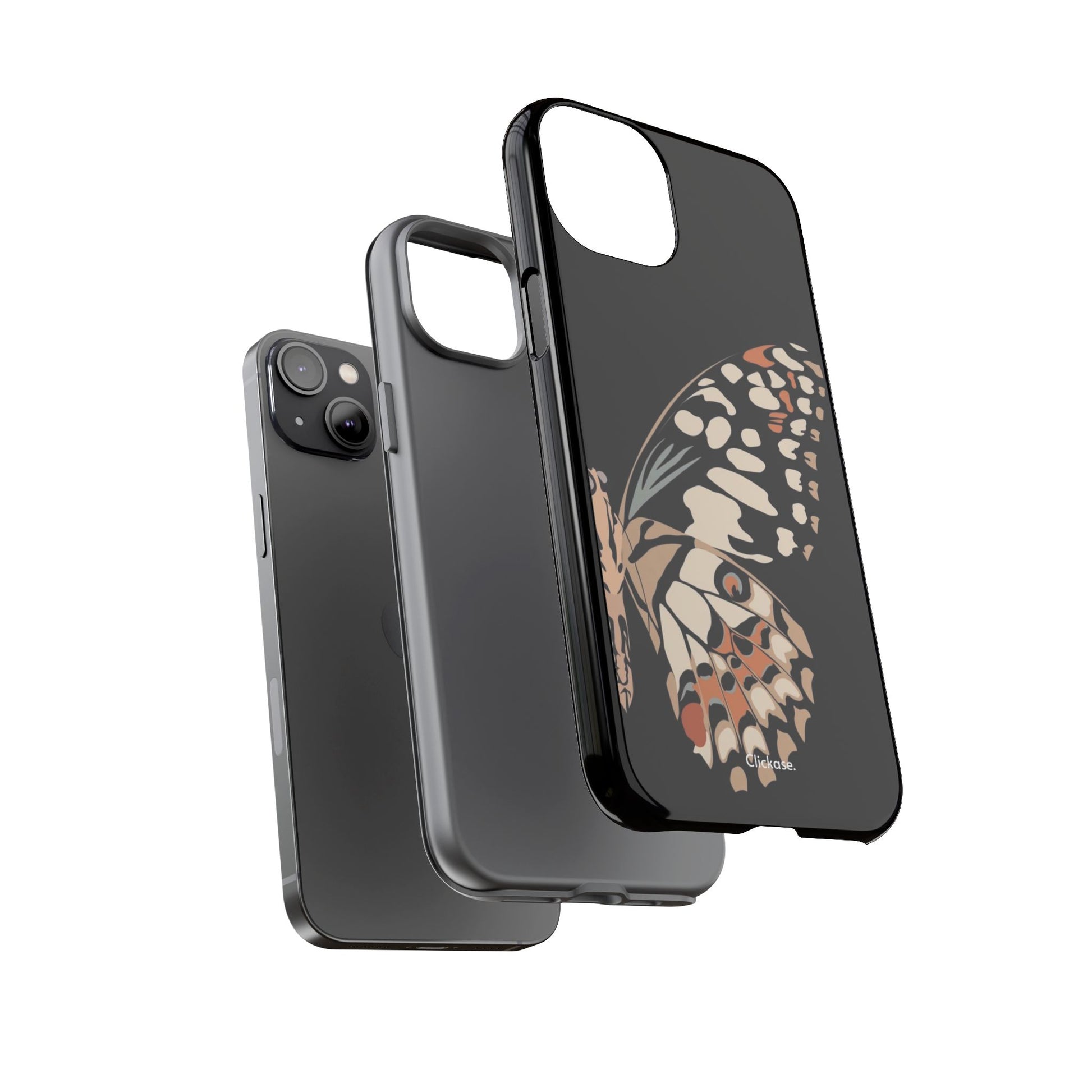 Butterfly Black Tough Phone Case by