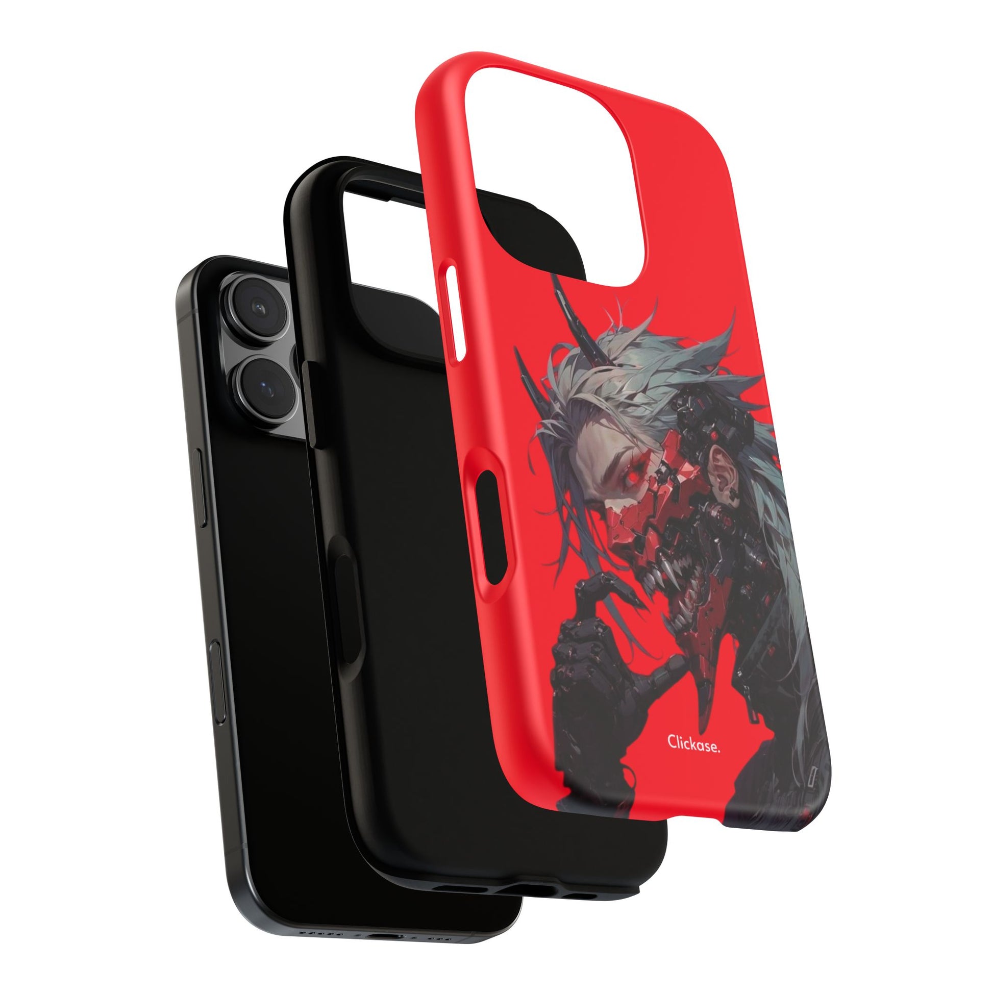 Demon Core Awakening – Futuristic Oni Cyborg Tough Phone Case by