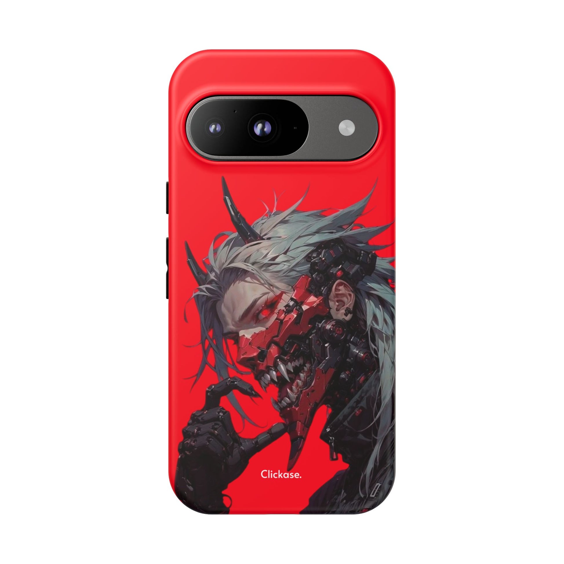 Demon Core Awakening – Futuristic Oni Cyborg Tough Phone Case by