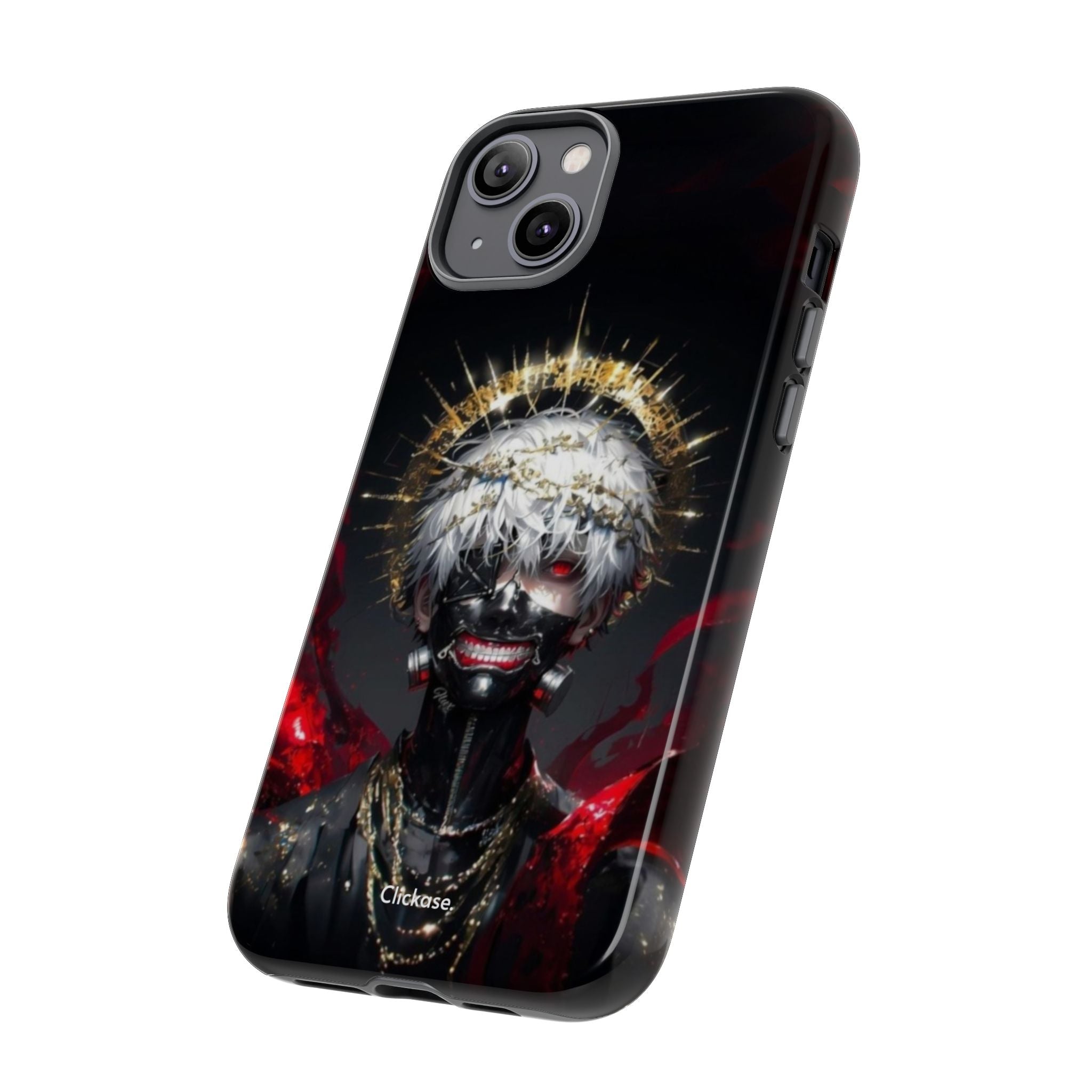 Ken Kaneki Anime phone case with 3D wrap, durable shock-absorbing design, and vibrant full-color print