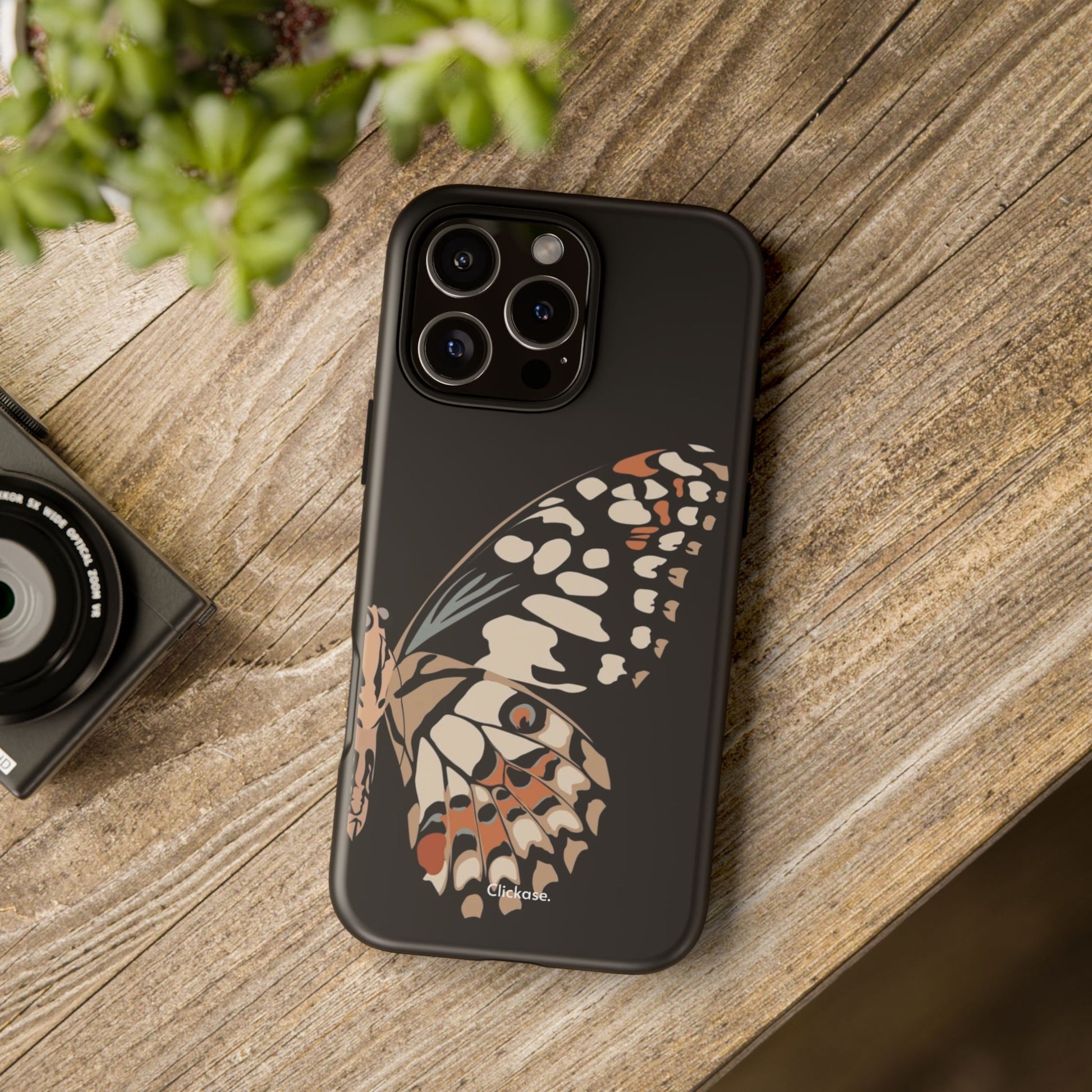 Butterfly Black Tough Phone Case by