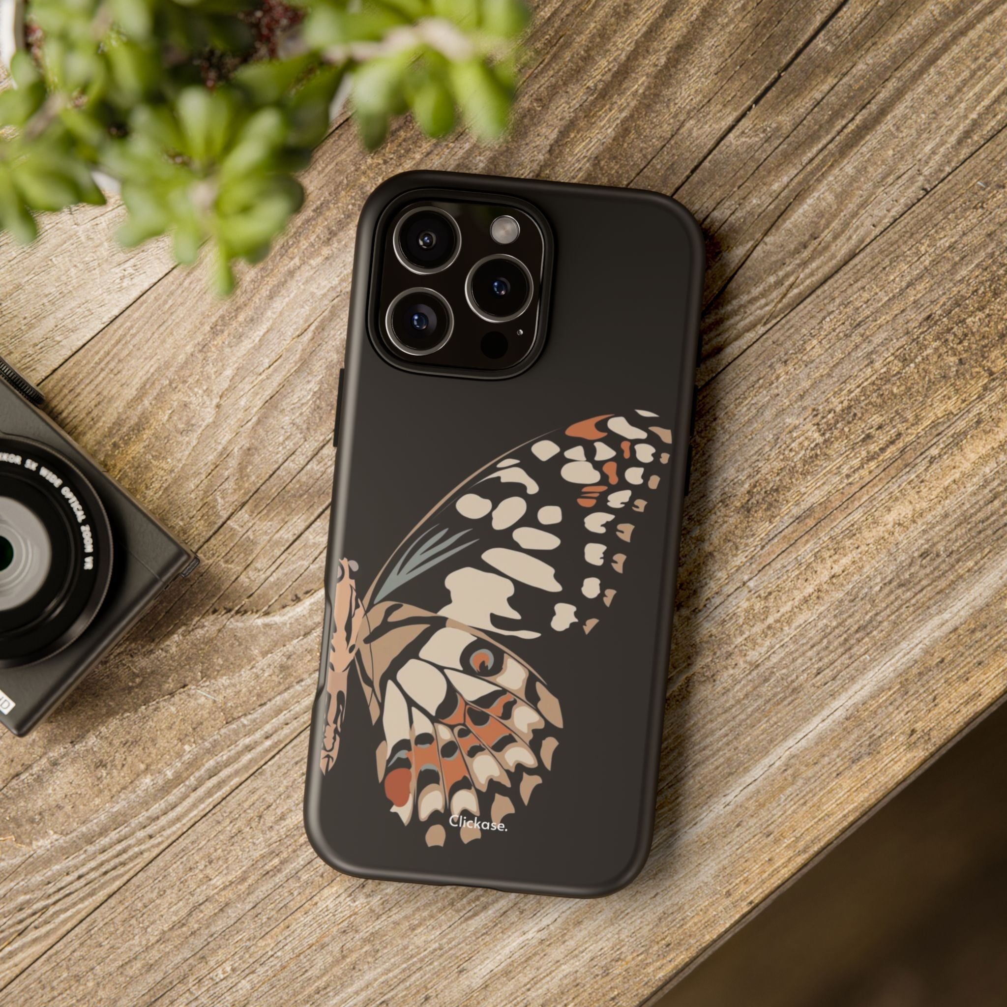 Butterfly Black Tough Phone Case by