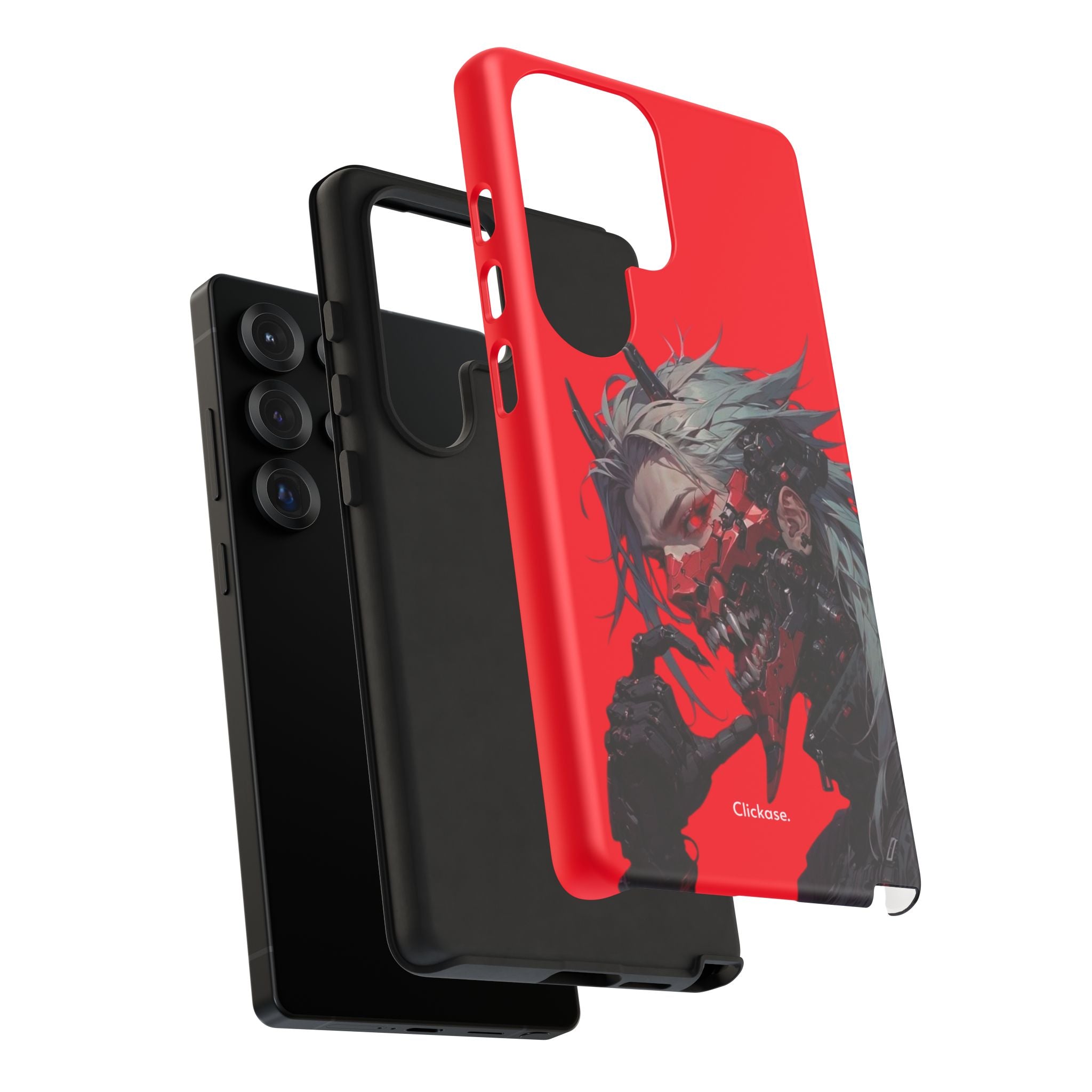Demon Core Awakening – Futuristic Oni Cyborg Tough Phone Case by