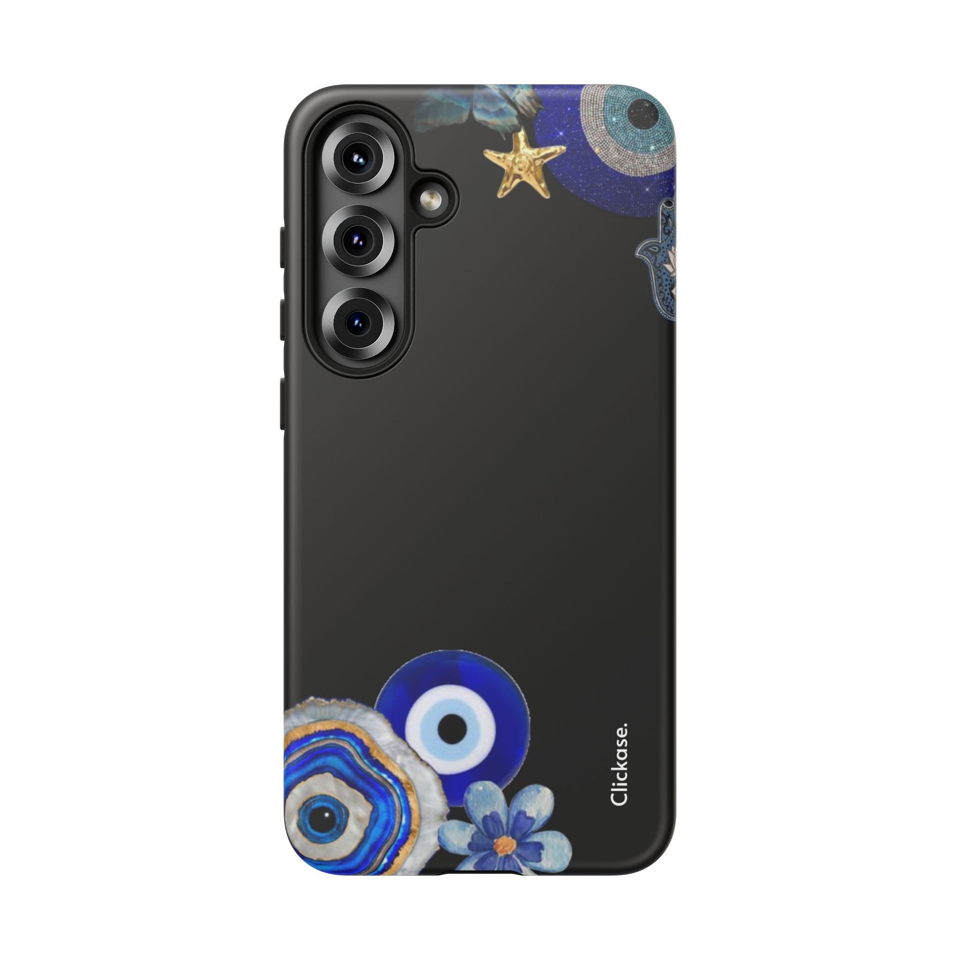 Evil Eye Protection – Blue Hamsa Charm Tough Phone Case by