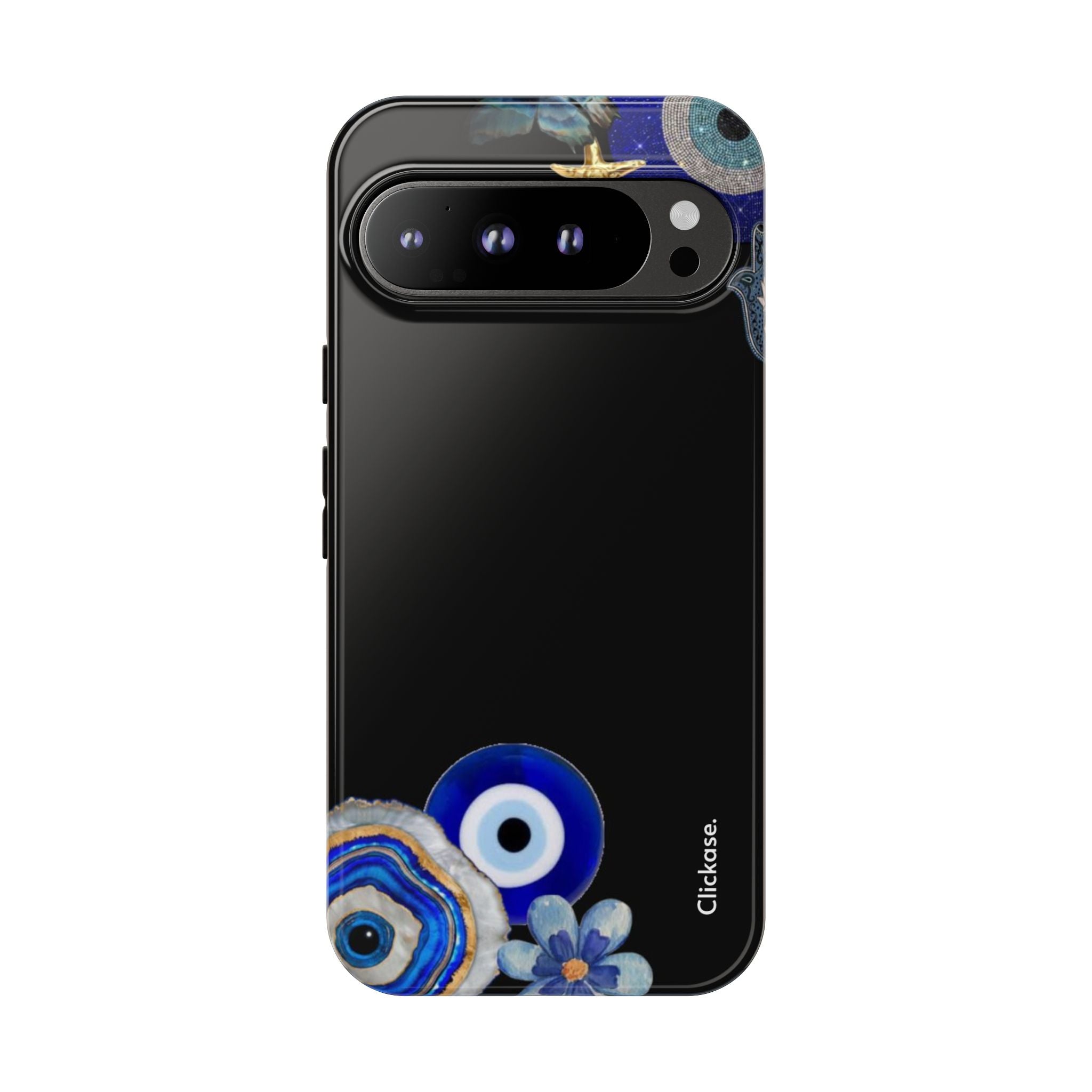 Evil Eye Protection – Blue Hamsa Charm Tough Phone Case by
