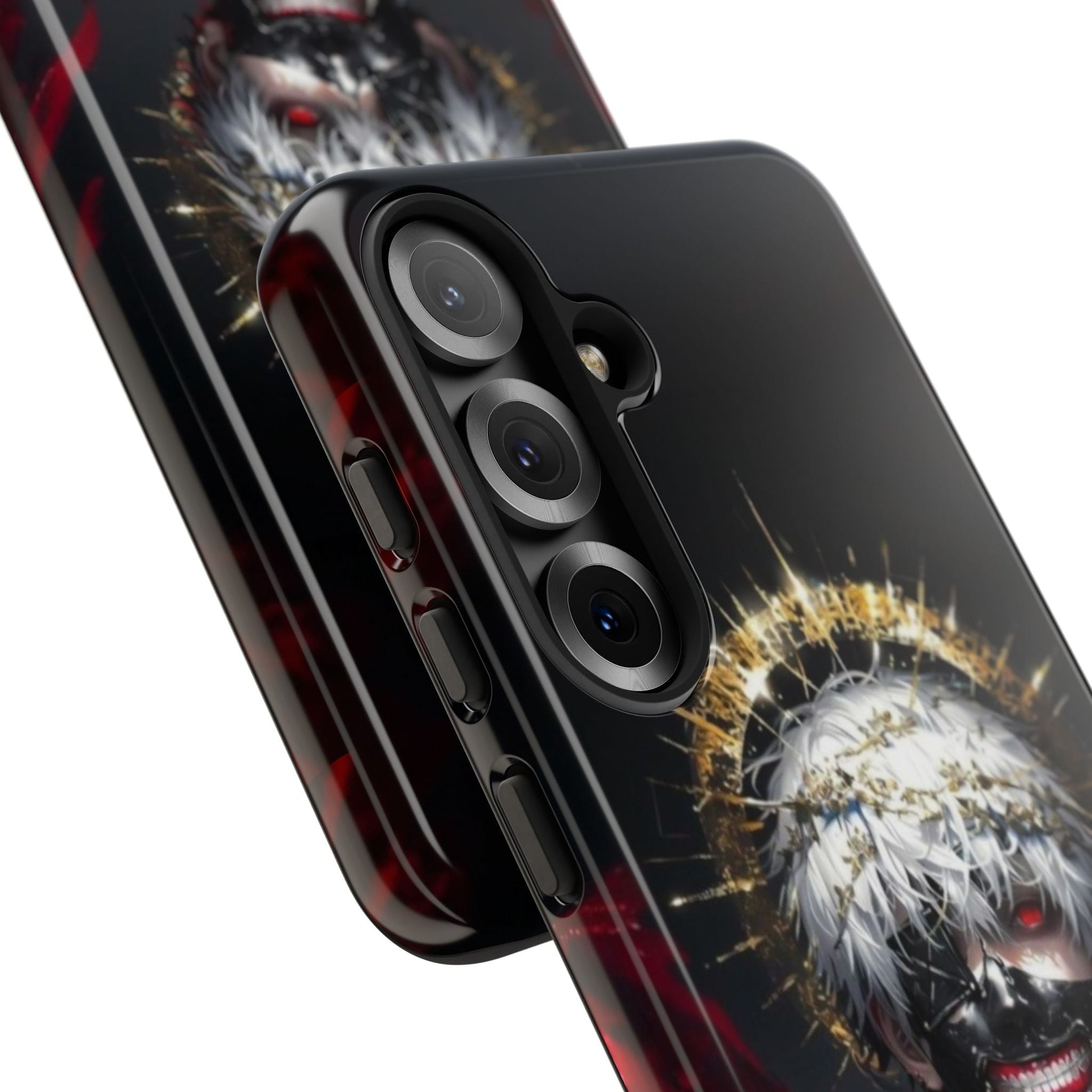 Ken Kaneki anime themed durable phone case with 3D wrap and shock-absorbing silicone liner