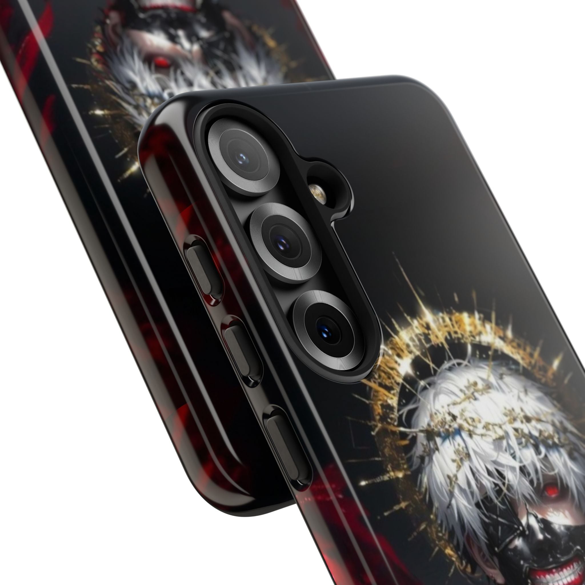 Ken Kaneki anime themed durable phone case with 3D wrap and shock-absorbing silicone liner