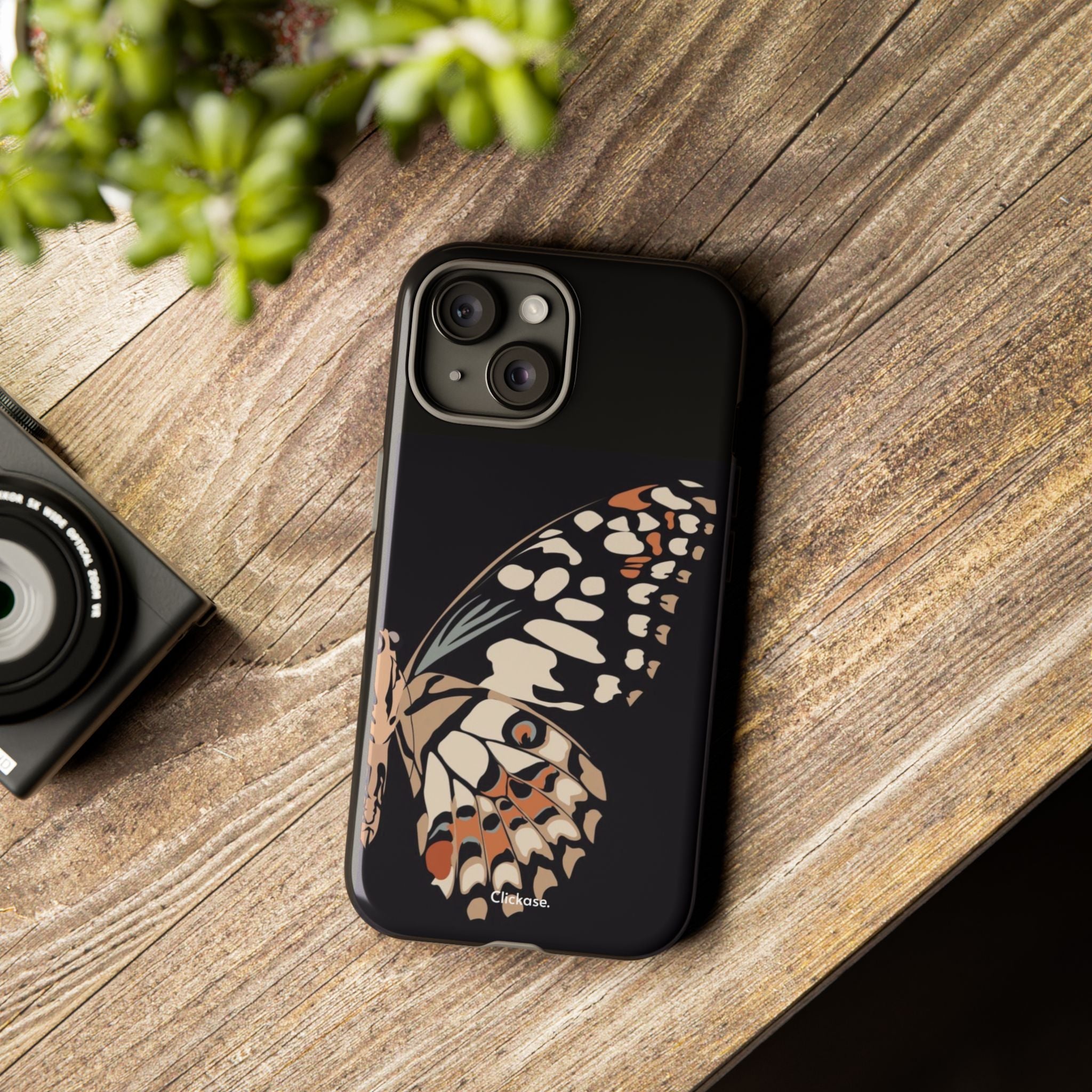 Butterfly Black Tough Phone Case by