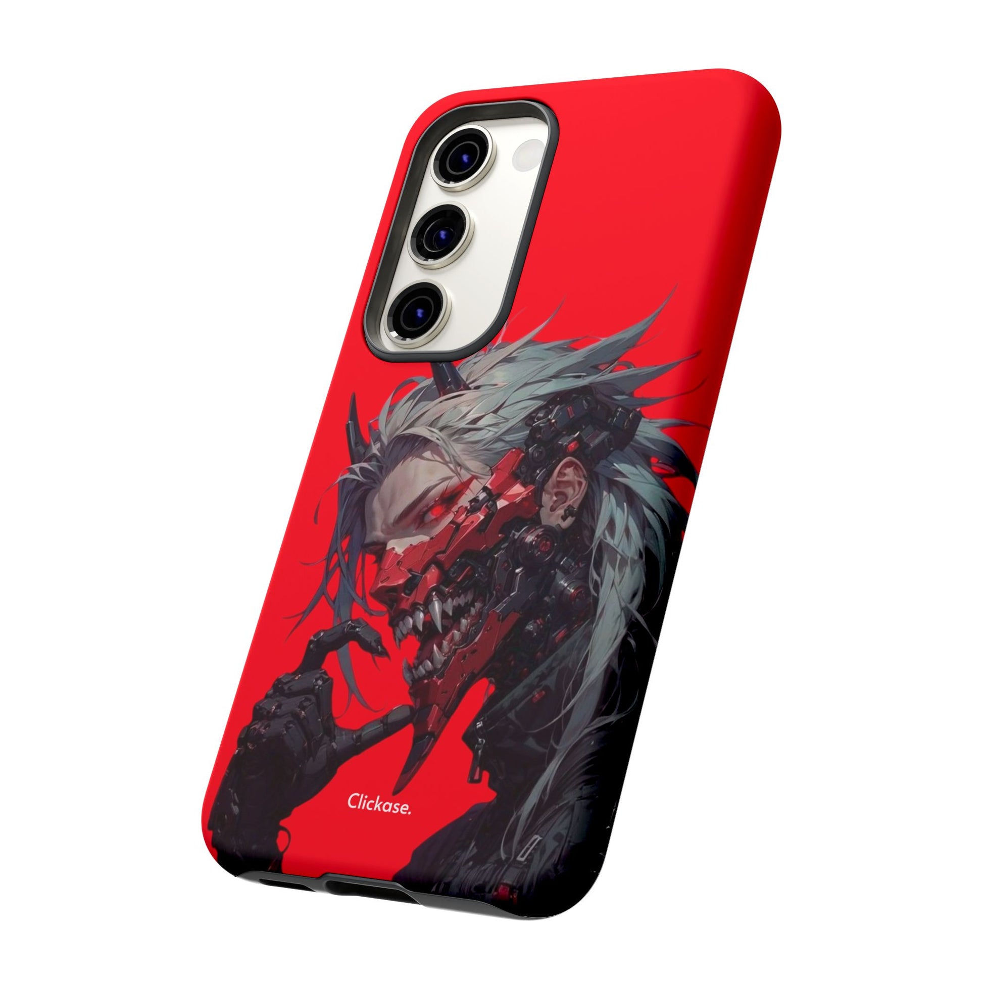 Demon Core Awakening – Futuristic Oni Cyborg Tough Phone Case by