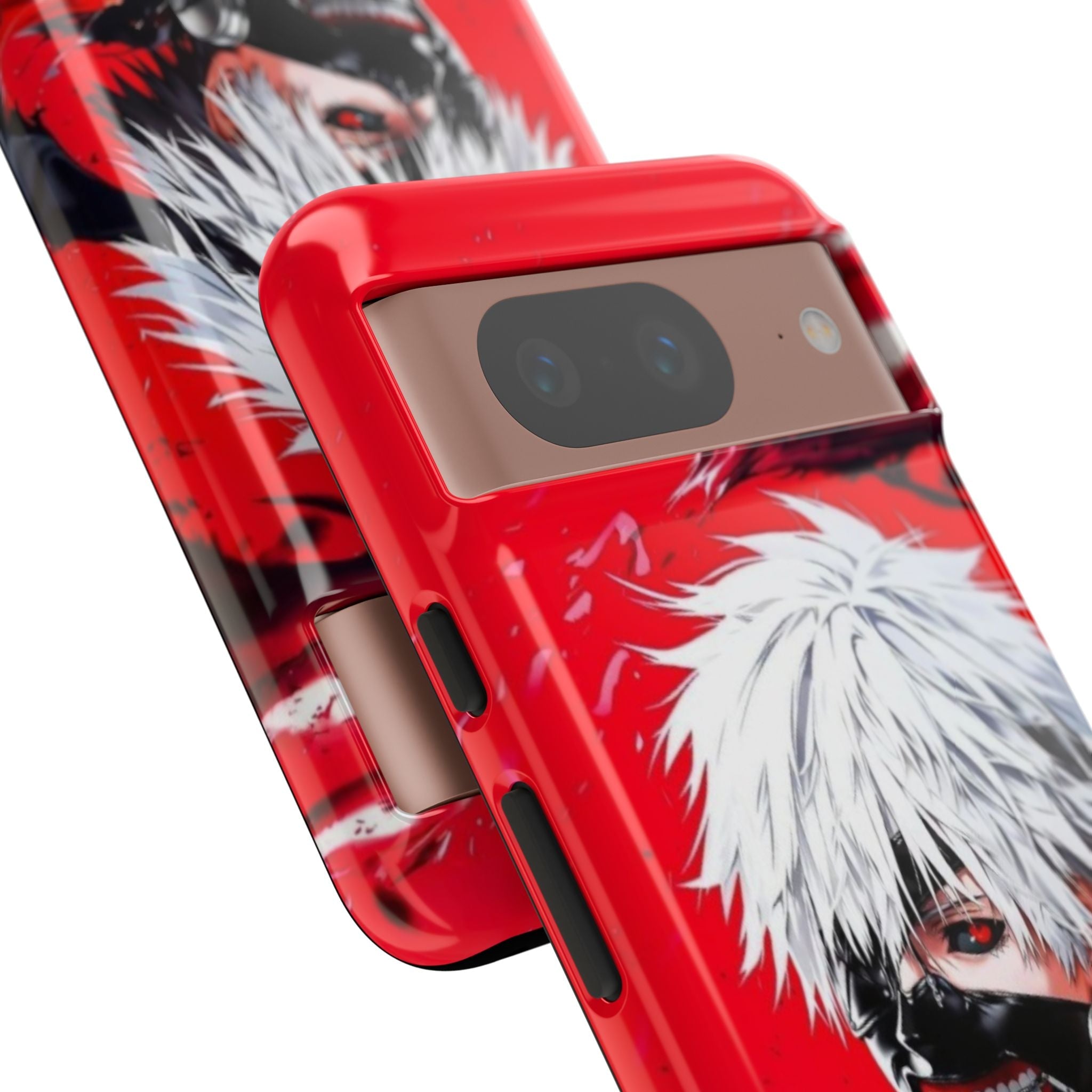 Ken Kaneki anime tough phone case with vibrant full-color 3D wrap and impact-resistant design