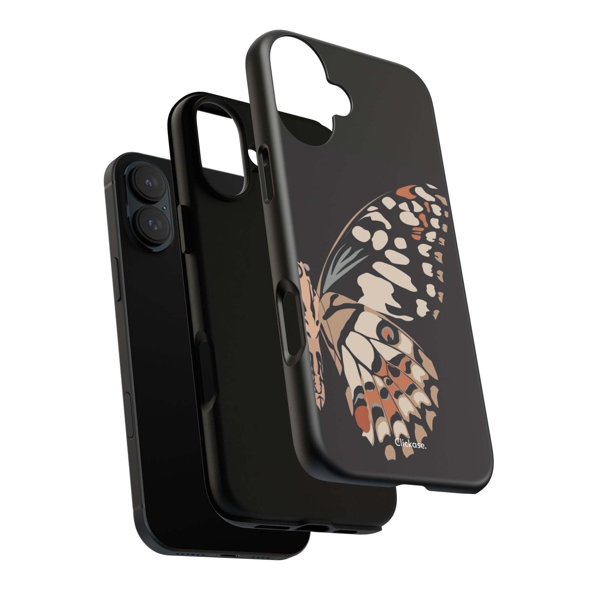 Butterfly Black Tough Phone Case by