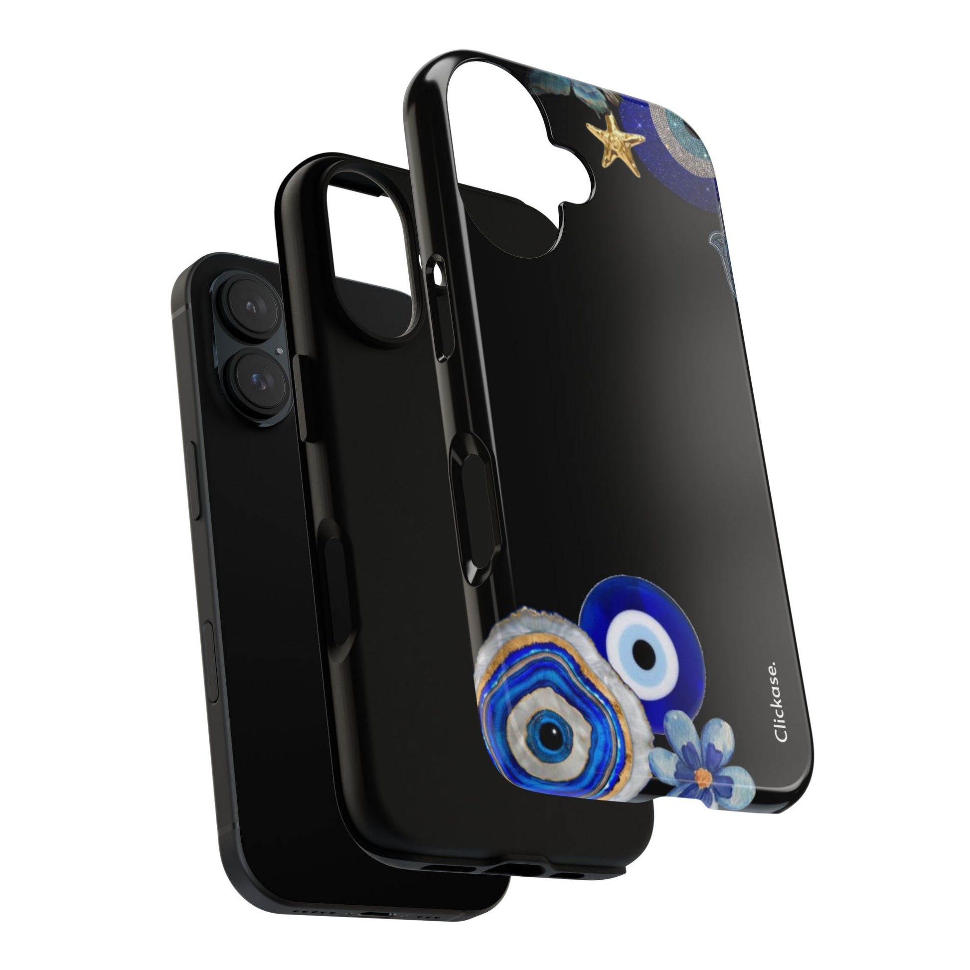 Evil Eye Protection – Blue Hamsa Charm Tough Phone Case by