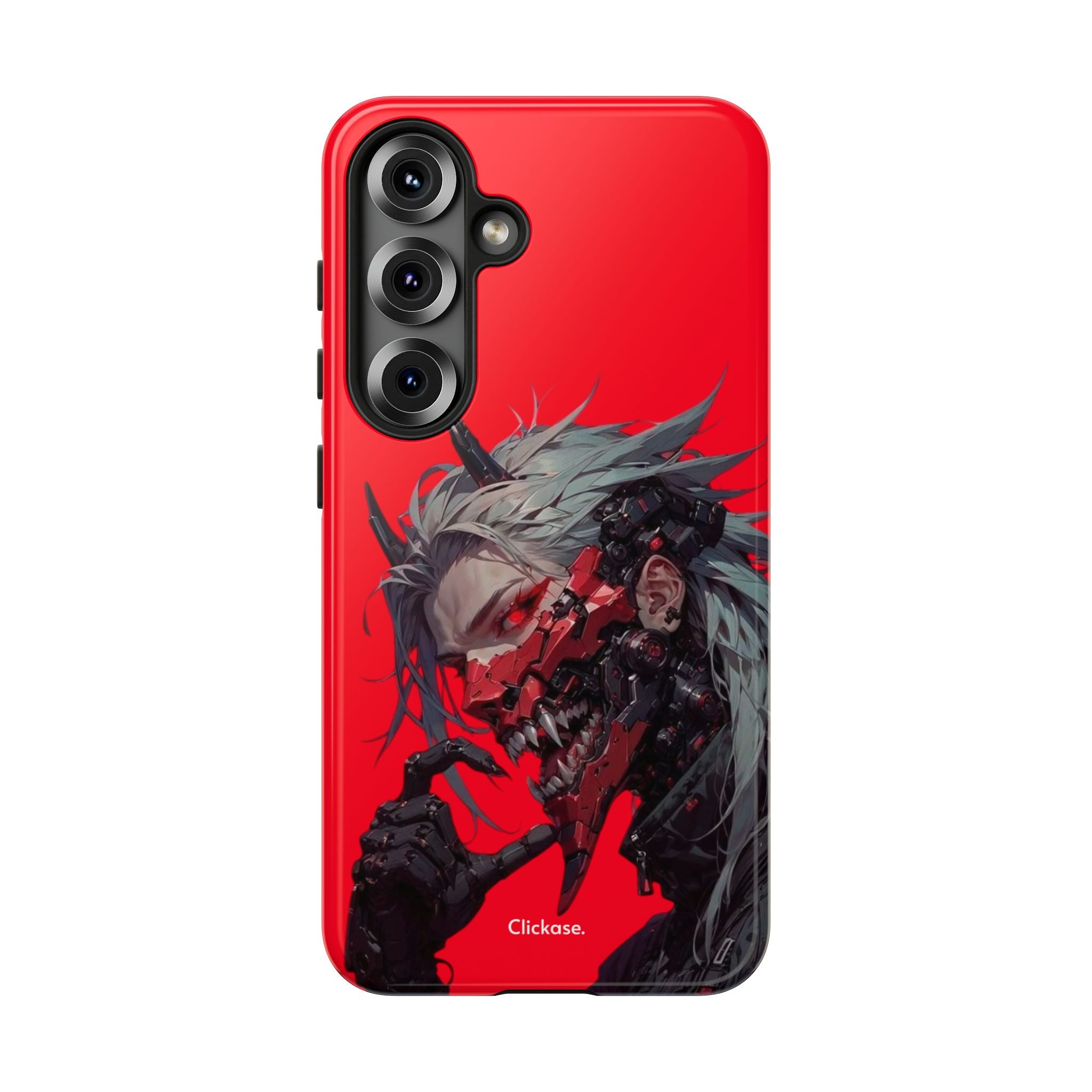 Demon Core Awakening – Futuristic Oni Cyborg Tough Phone Case by