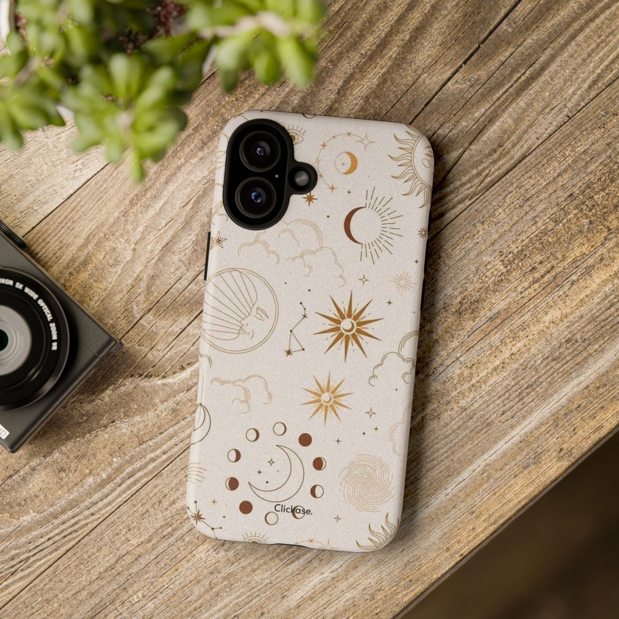 Astrology Celestial Moon and Star Pattern Tough Phone Case by