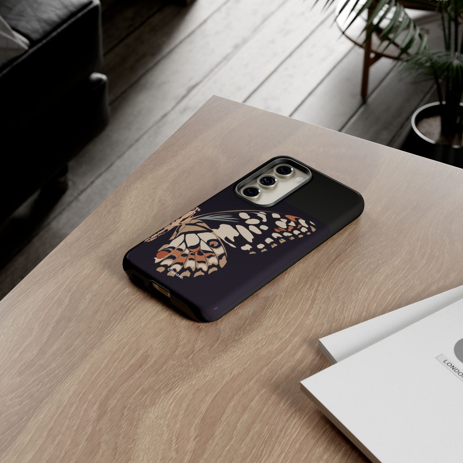 Butterfly Black Tough Phone Case by
