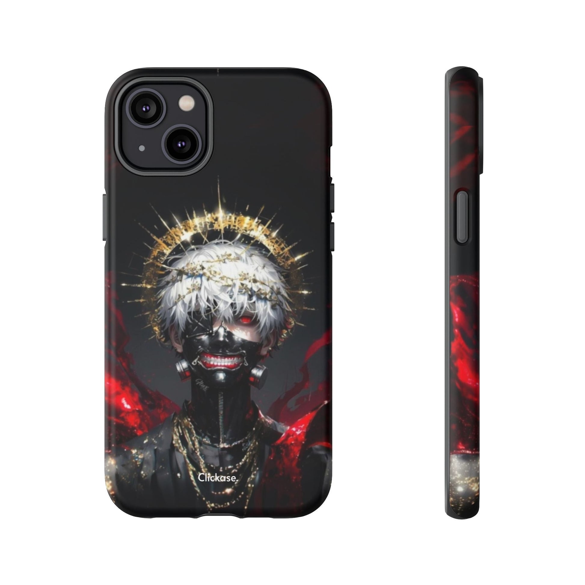 Ken Kaneki anime phone case with striking 3D art and durable shock-absorbing design