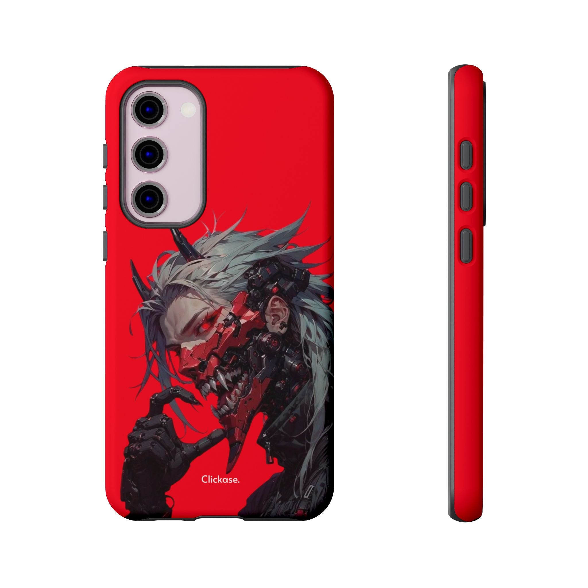 Demon Core Awakening – Futuristic Oni Cyborg Tough Phone Case by