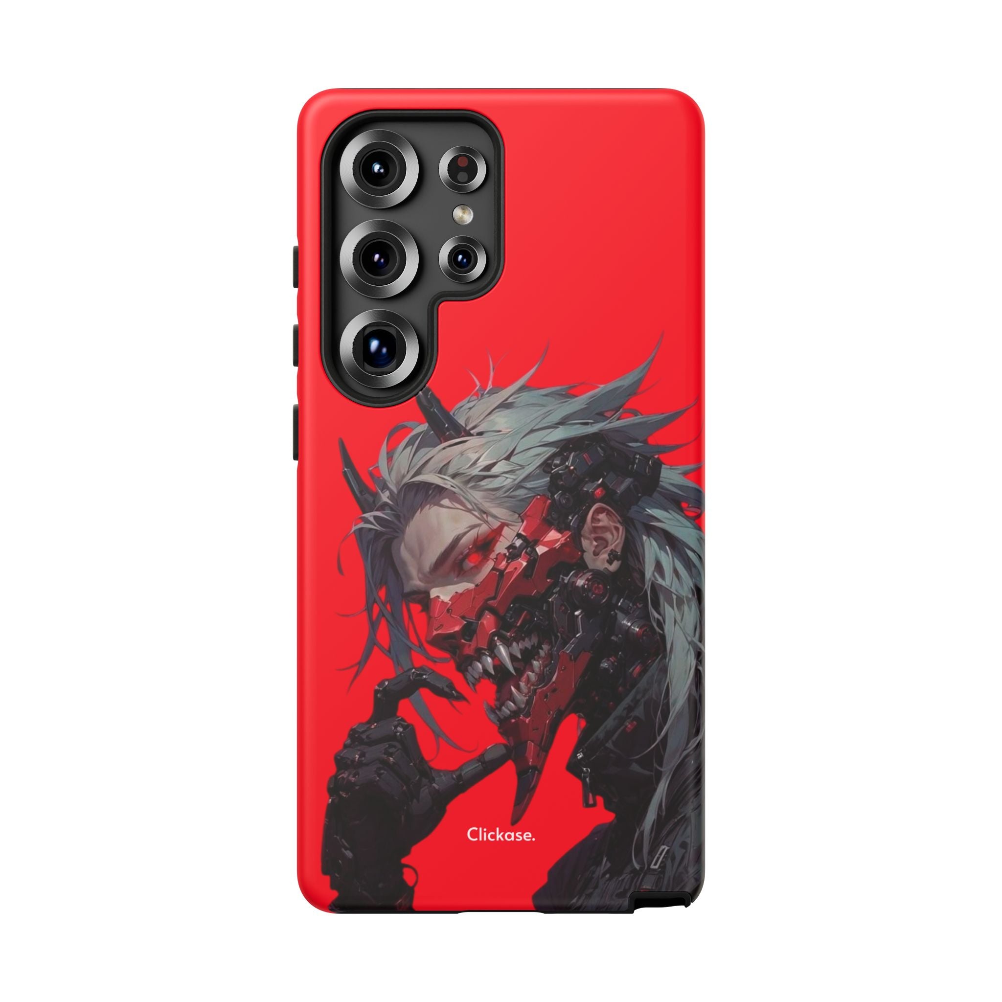 Demon Core Awakening – Futuristic Oni Cyborg Tough Phone Case by
