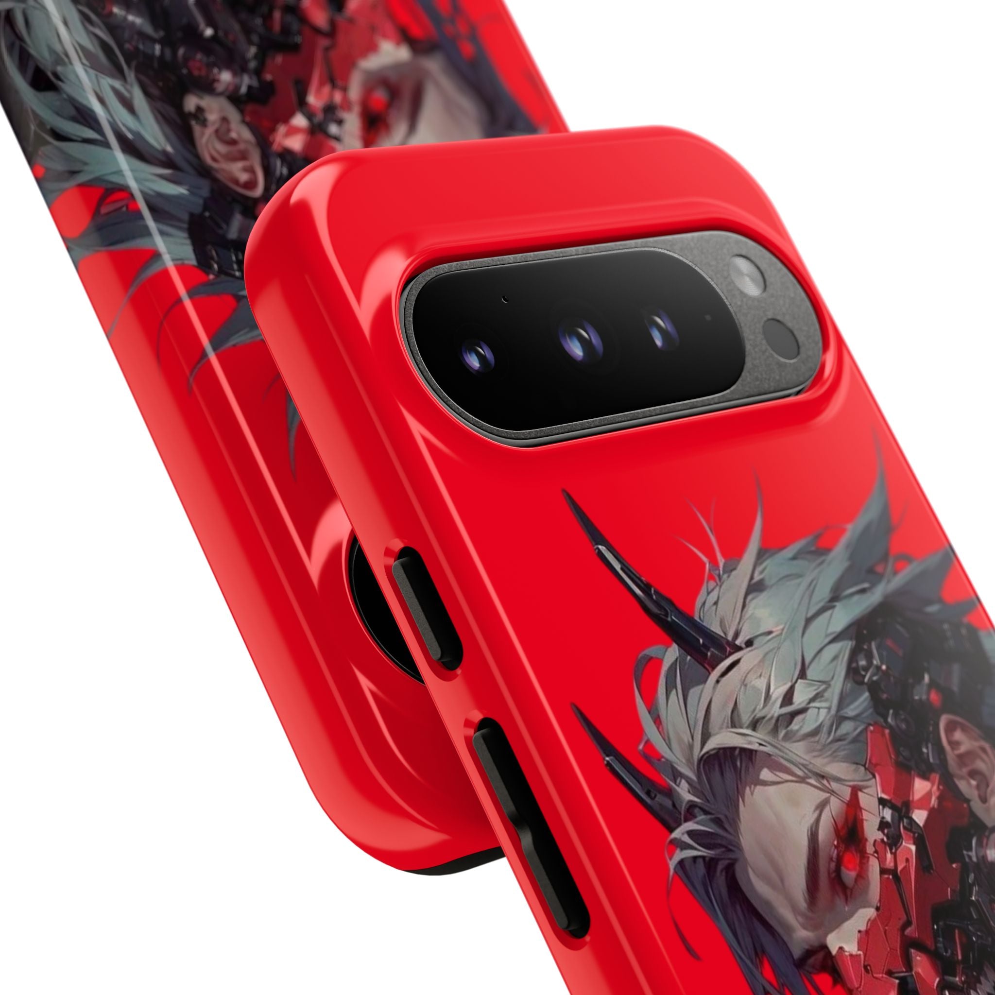 Demon Core Awakening – Futuristic Oni Cyborg Tough Phone Case by