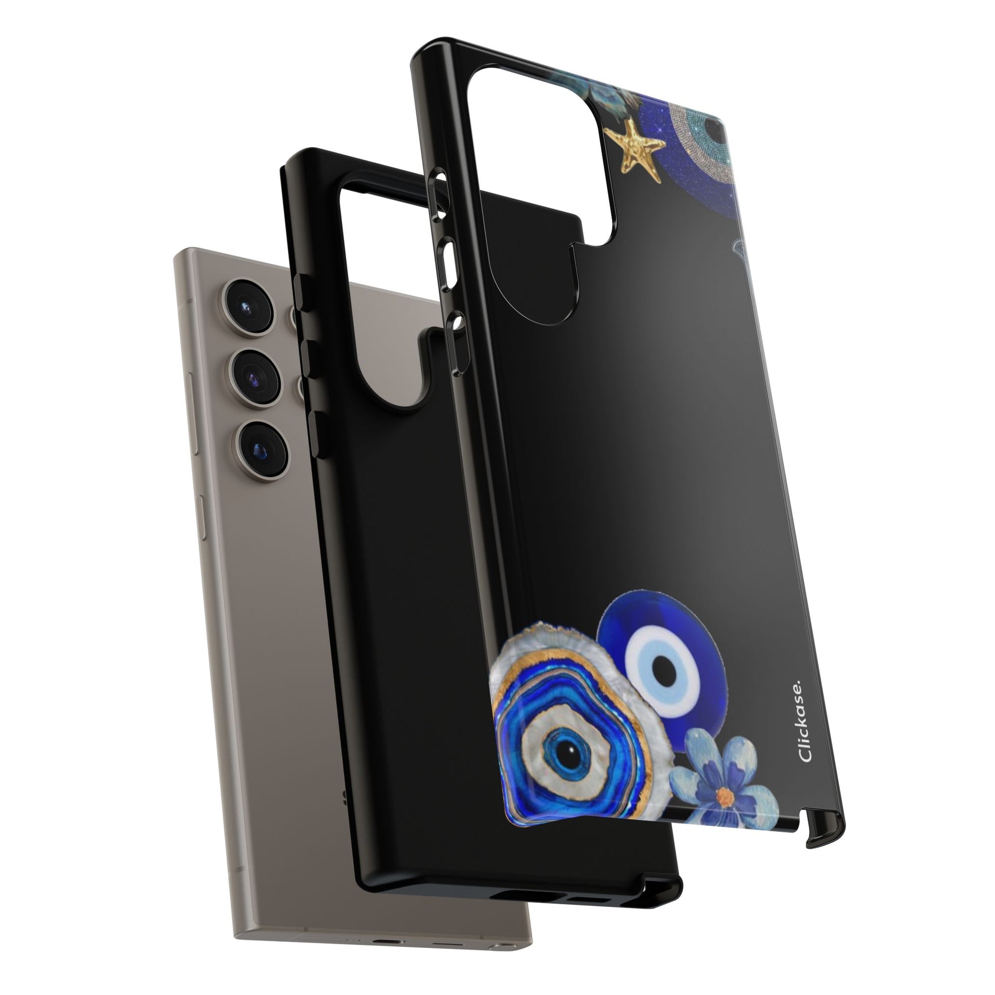 Evil Eye Protection – Blue Hamsa Charm Tough Phone Case by