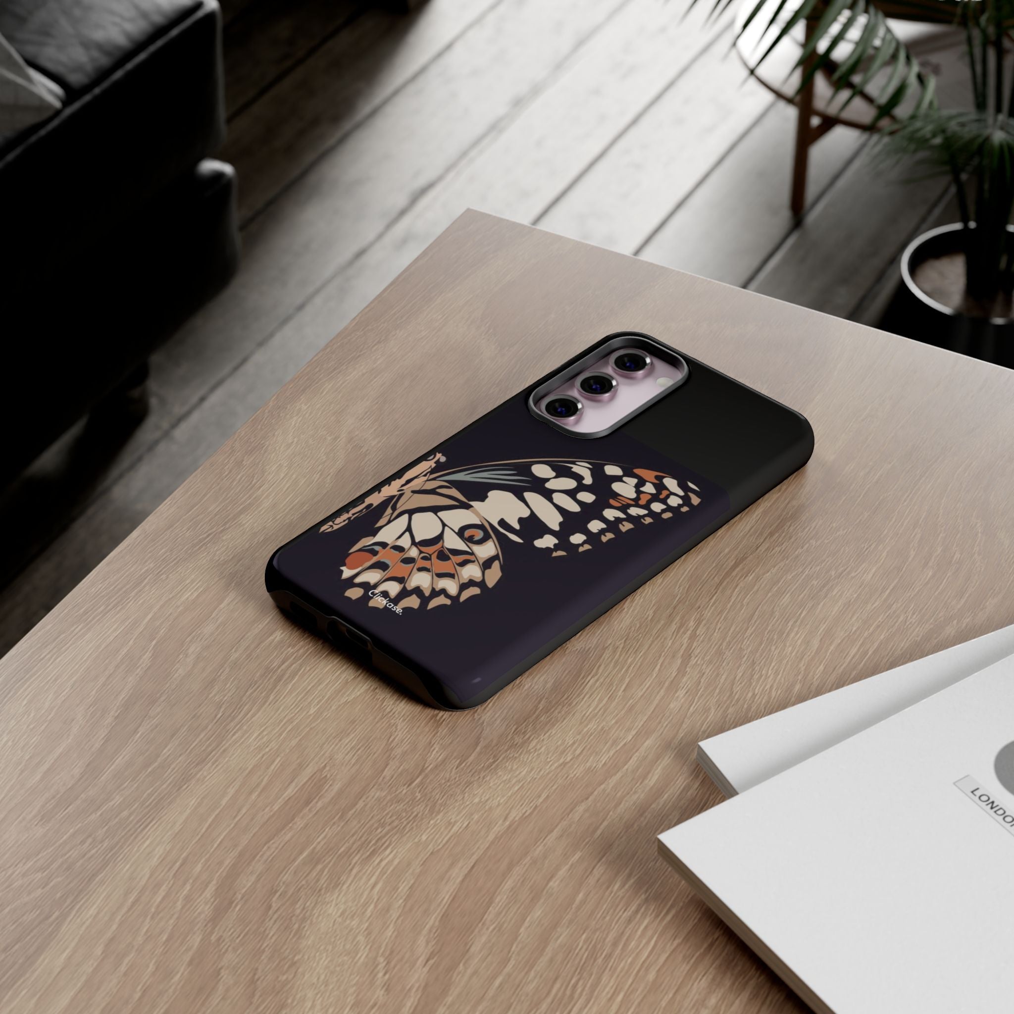 Butterfly Black Tough Phone Case by