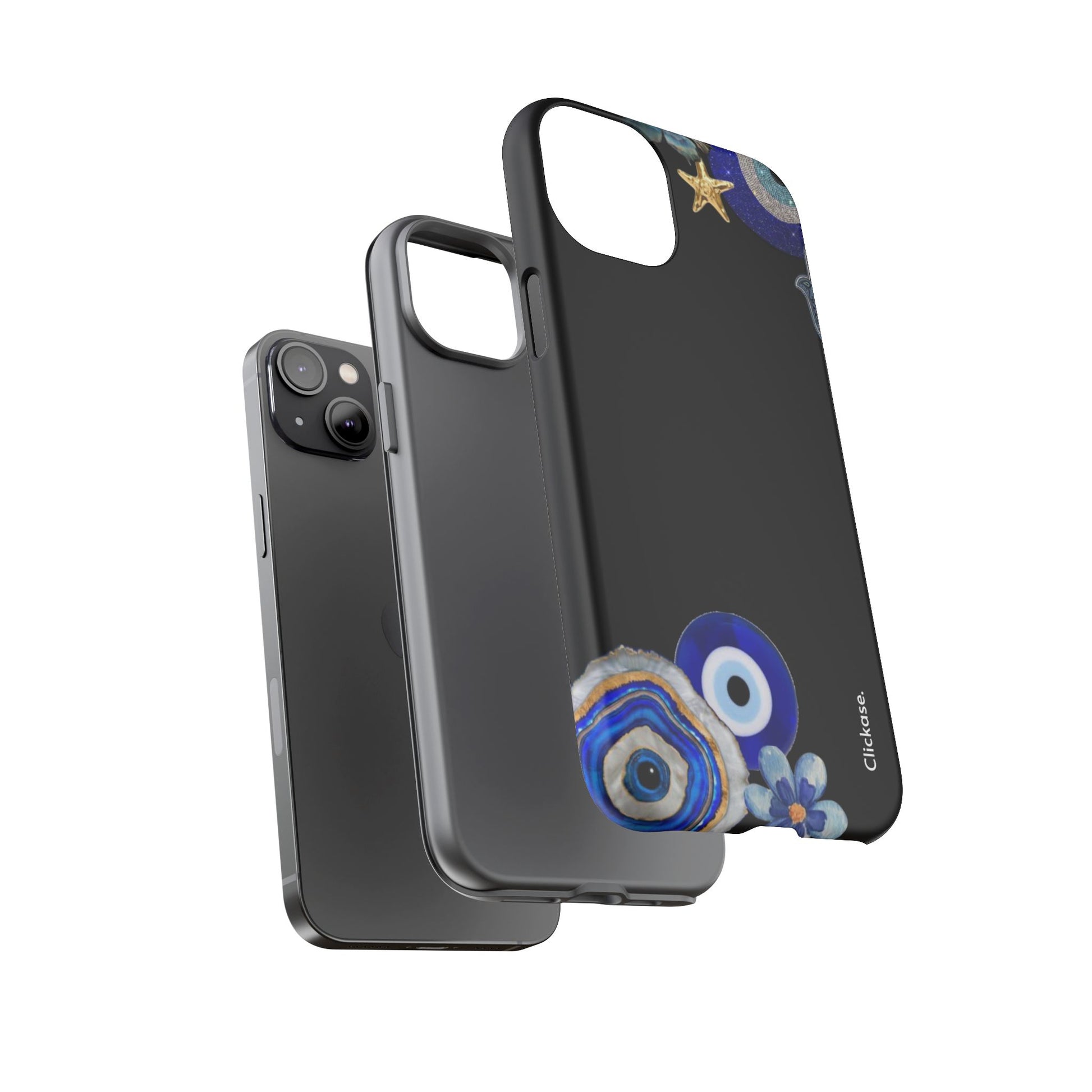 Evil Eye Protection – Blue Hamsa Charm Tough Phone Case by