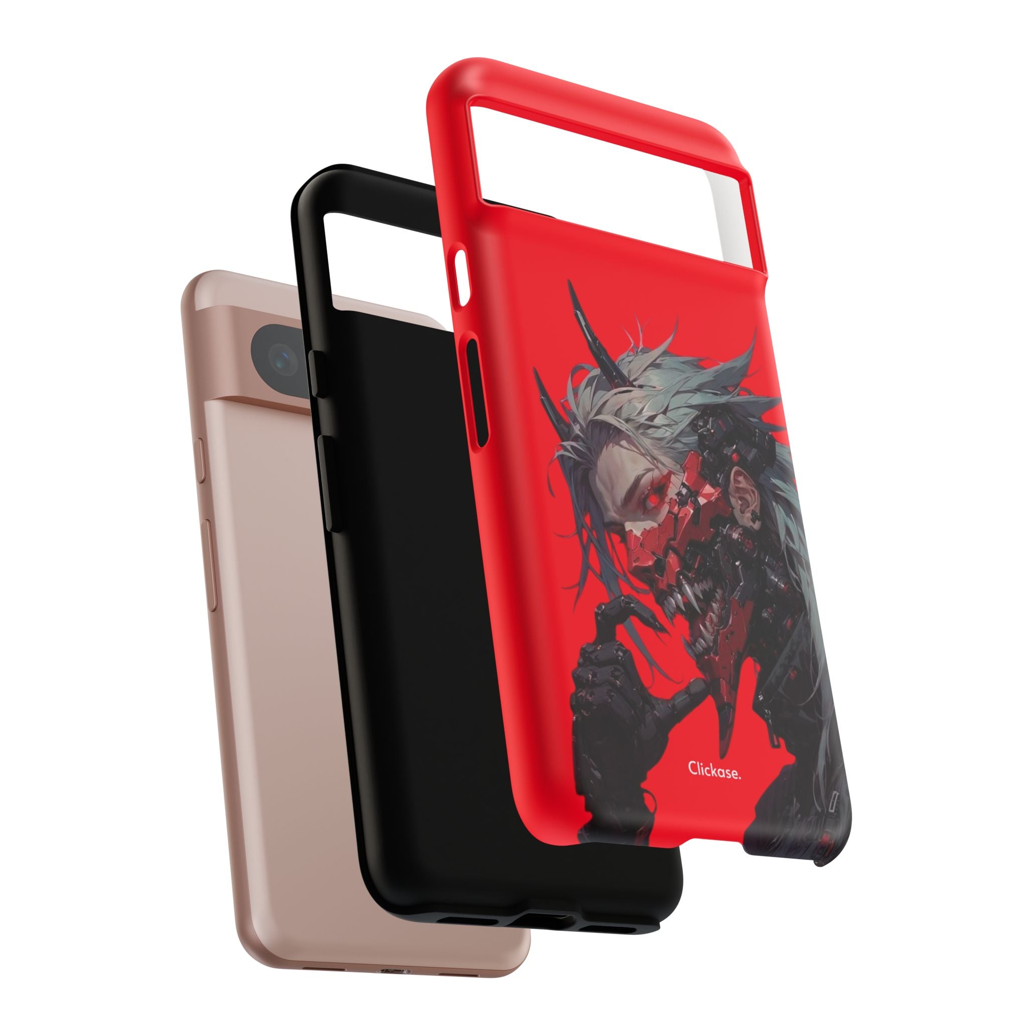 Demon Core Awakening – Futuristic Oni Cyborg Tough Phone Case by