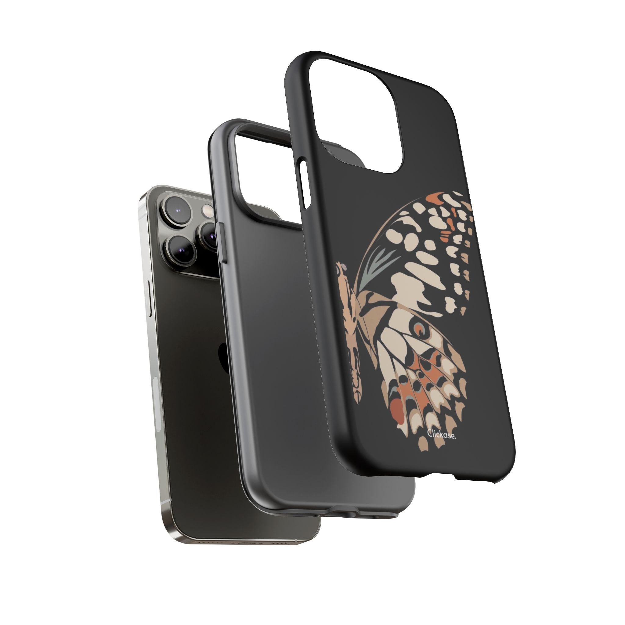 Butterfly Black Tough Phone Case by