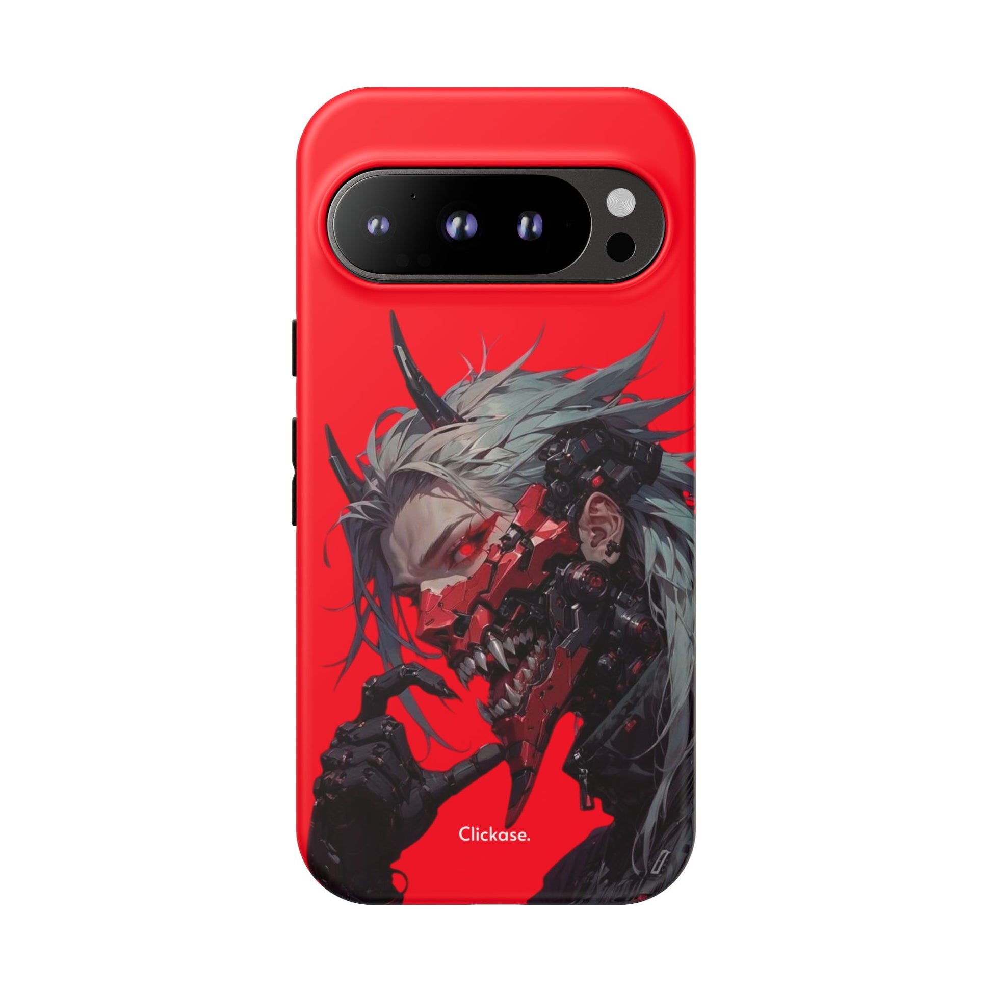 Demon Core Awakening – Futuristic Oni Cyborg Tough Phone Case by