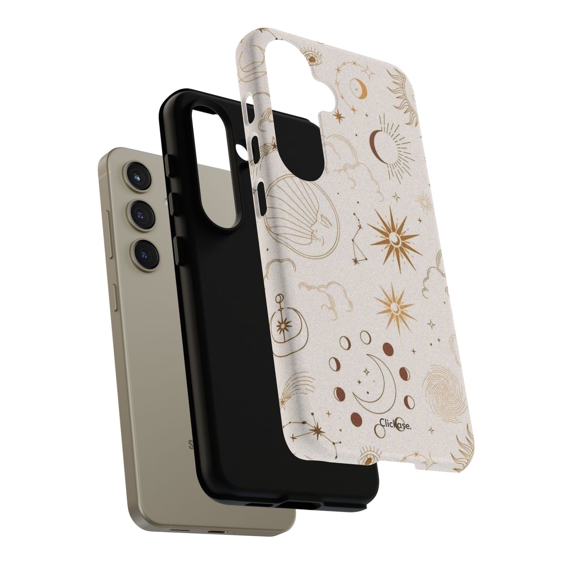 Astrology Celestial Moon and Star Pattern Tough Phone Case by