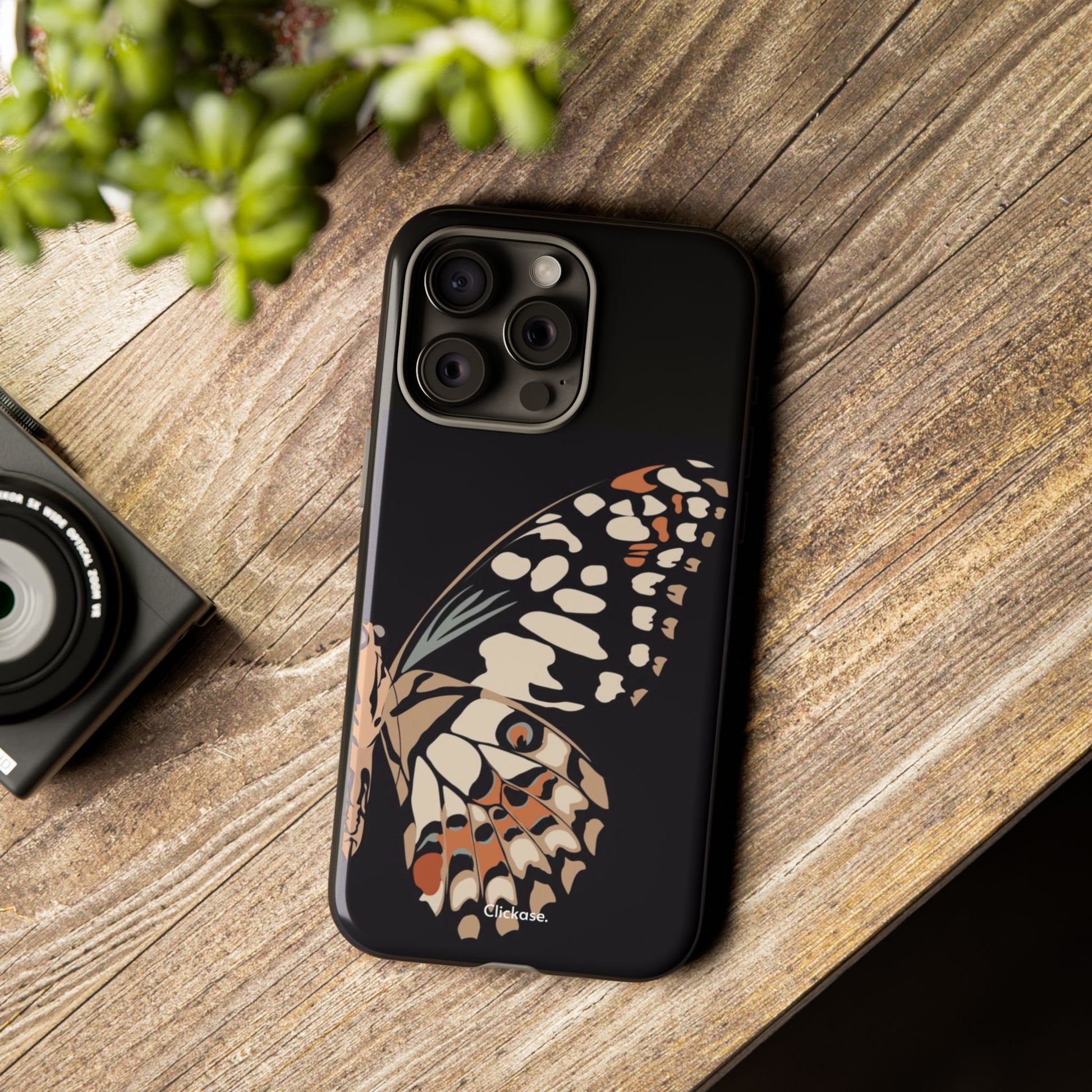 Butterfly Black Tough Phone Case by