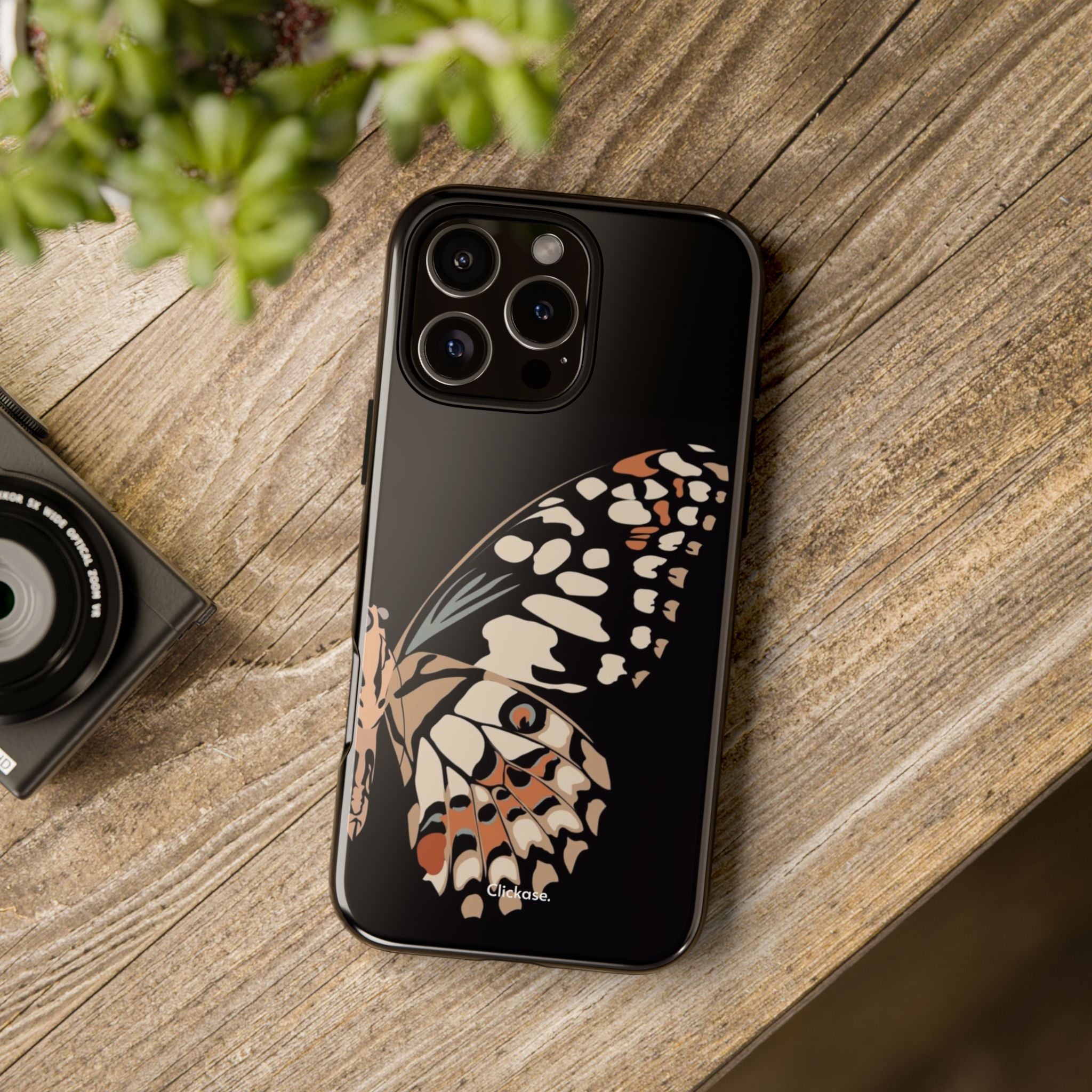 Butterfly Black Tough Phone Case by