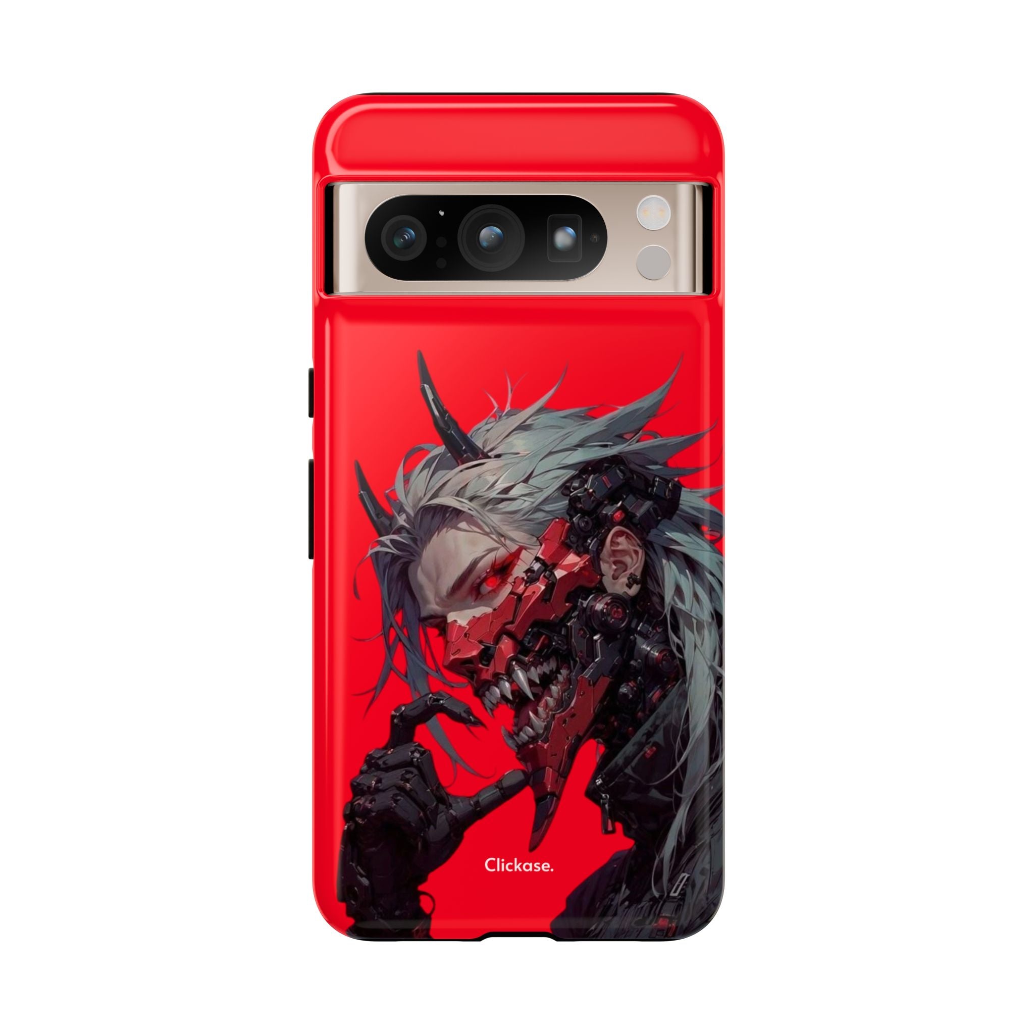 Demon Core Awakening – Futuristic Oni Cyborg Tough Phone Case by