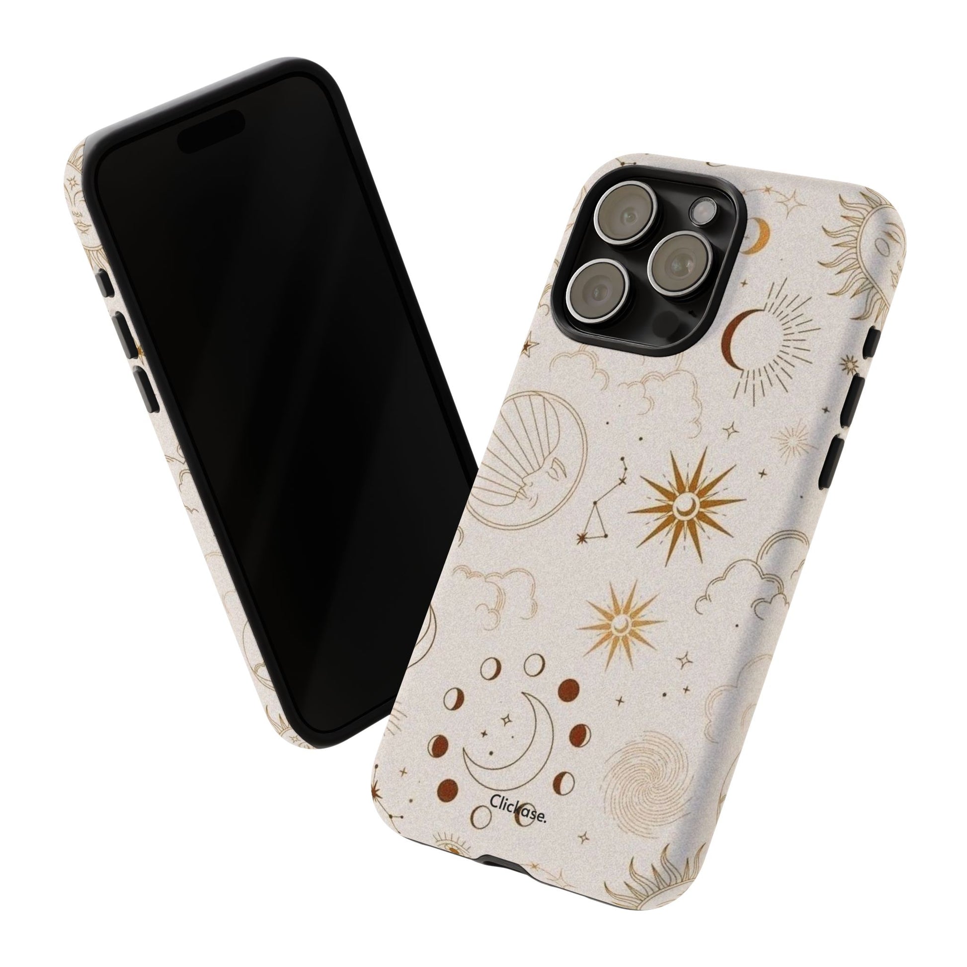Astrology Celestial Moon and Star Pattern Tough Phone Case by