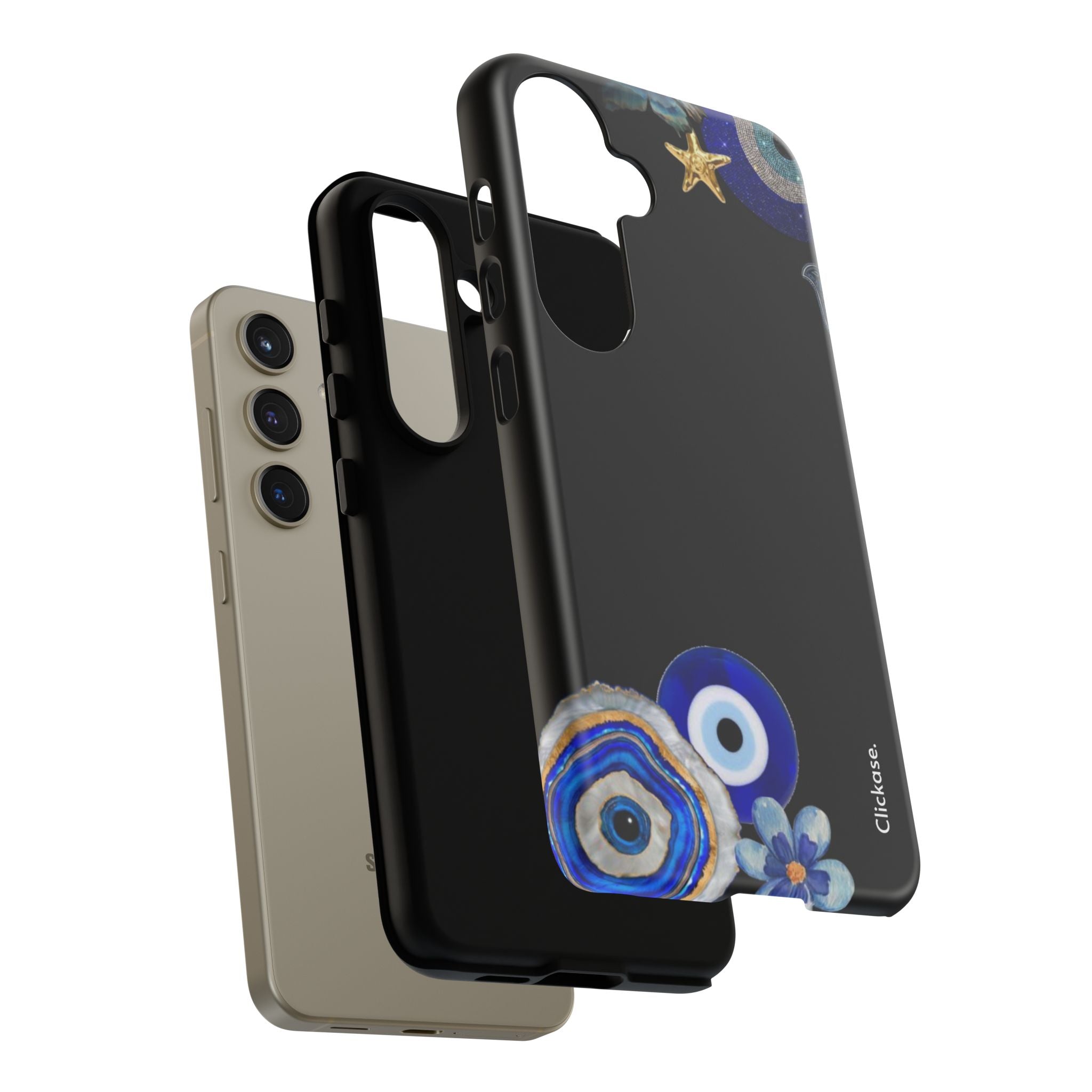 Evil Eye Protection – Blue Hamsa Charm Tough Phone Case by