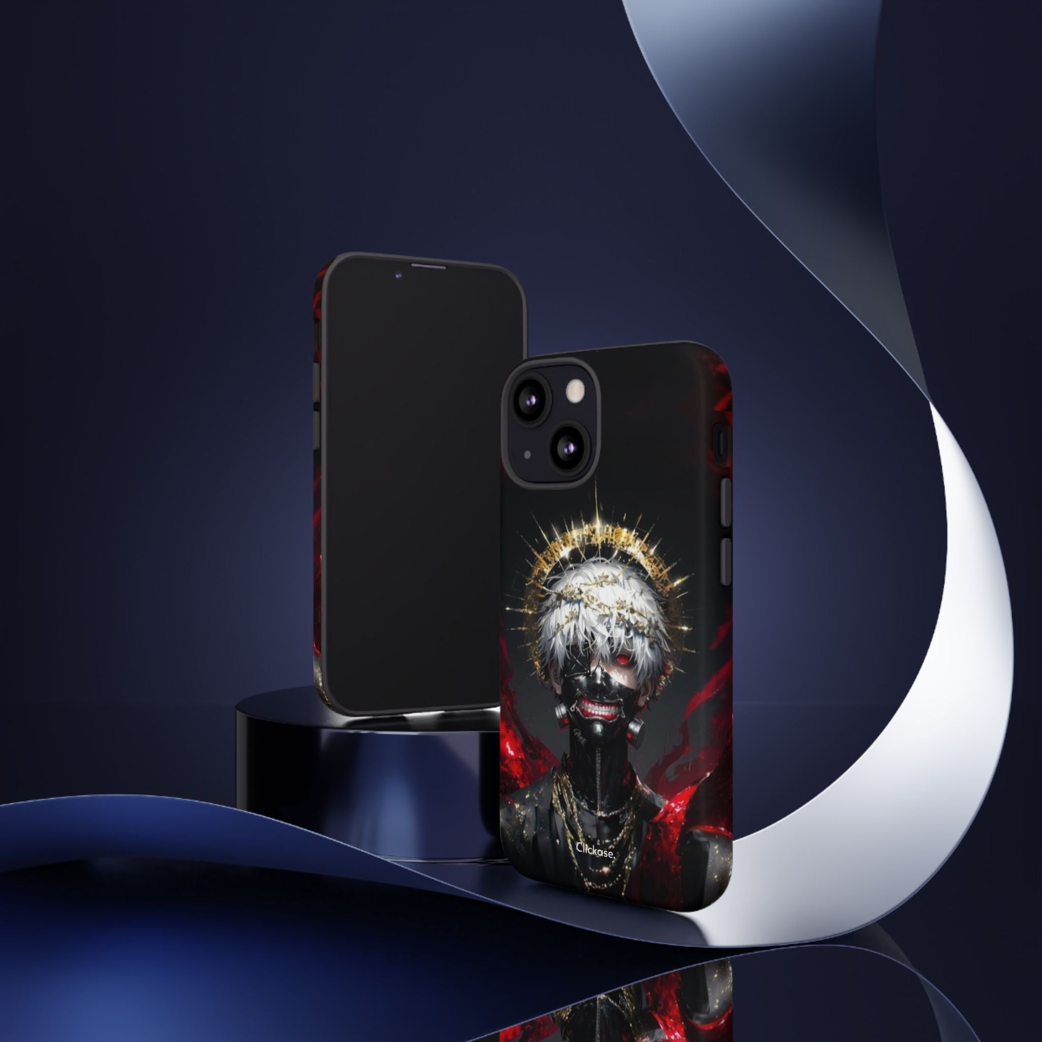 Ken Kaneki anime touch phone case with 3D wrap and shock-absorbing silicone liner
