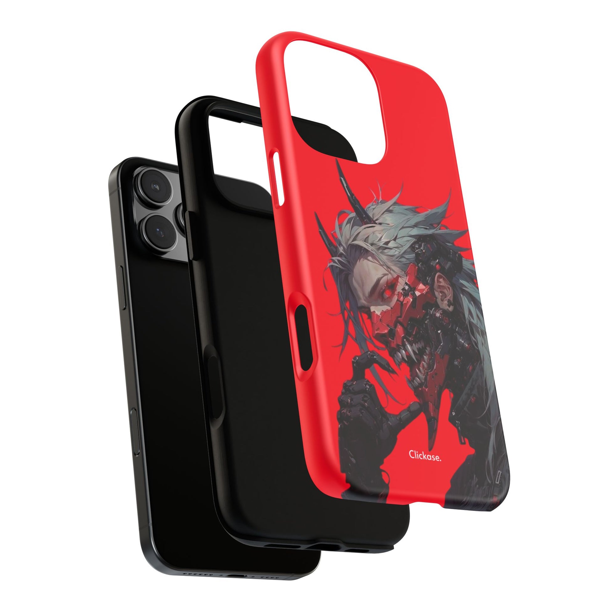 Demon Core Awakening – Futuristic Oni Cyborg Tough Phone Case by