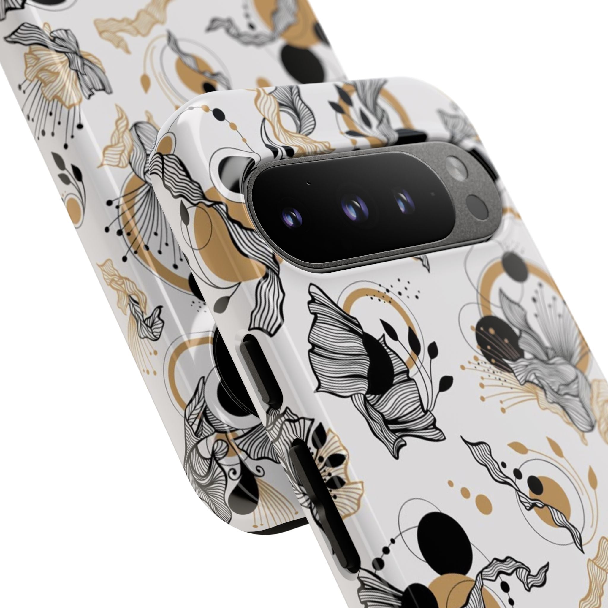 Abstract Floral Design Tough Phone Cases by