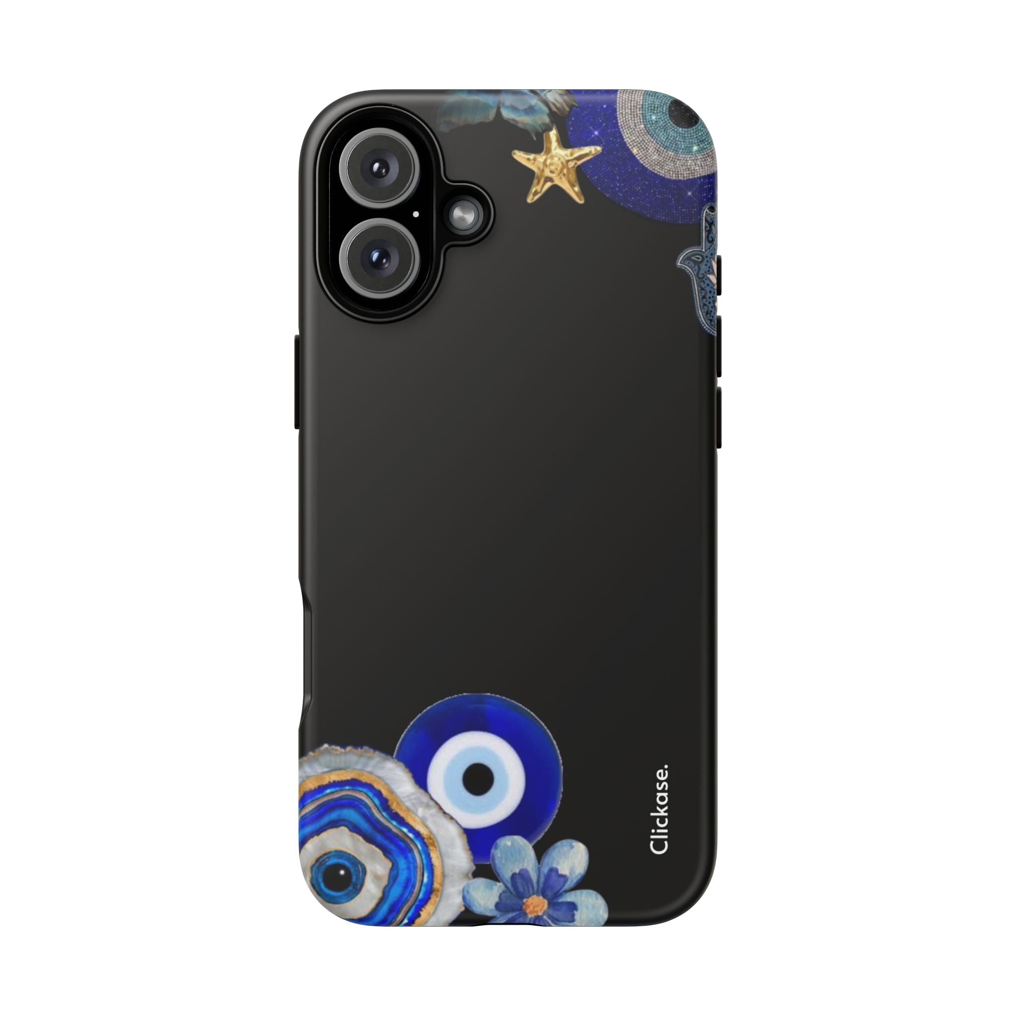 Evil Eye Protection – Blue Hamsa Charm Tough Phone Case by