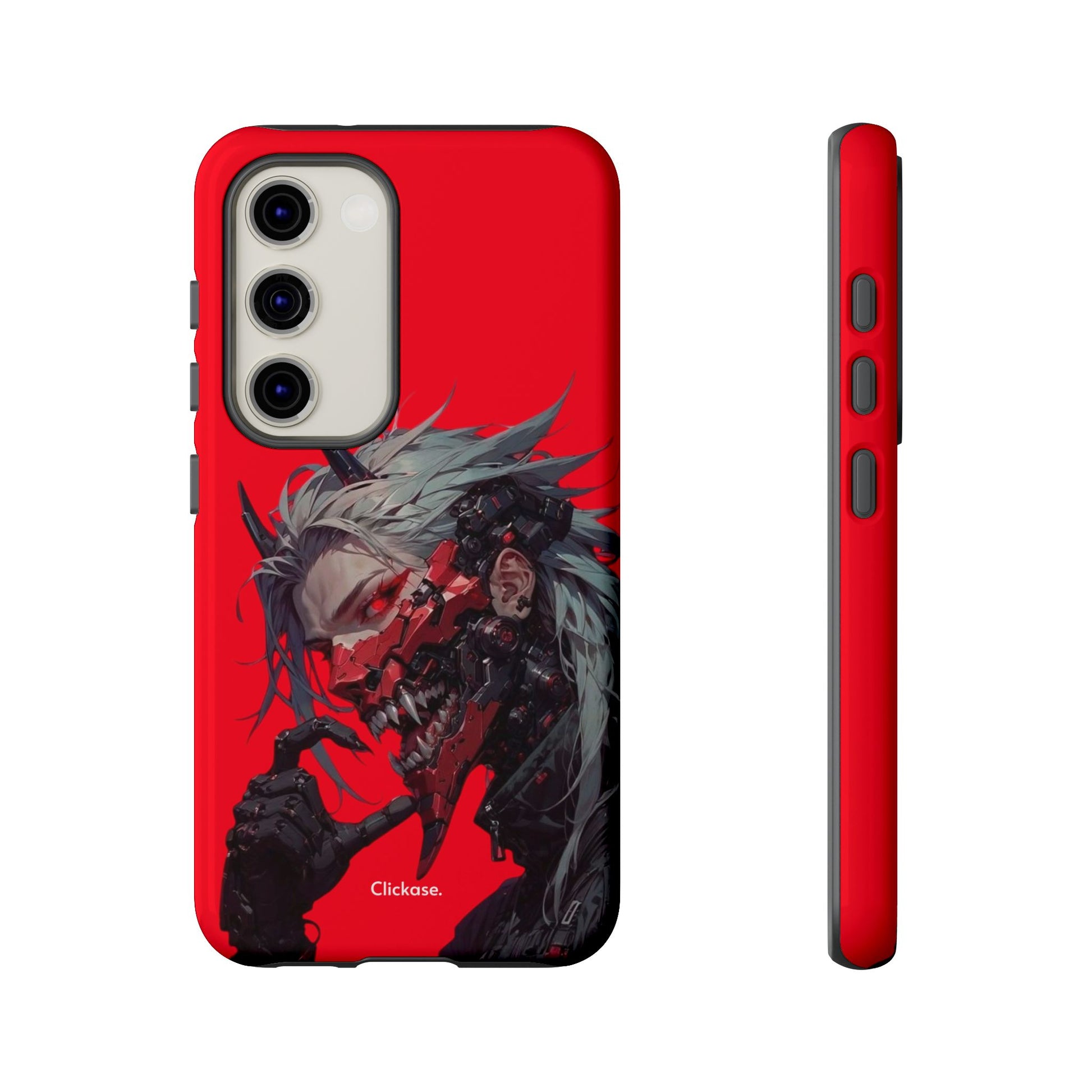 Demon Core Awakening – Futuristic Oni Cyborg Tough Phone Case by