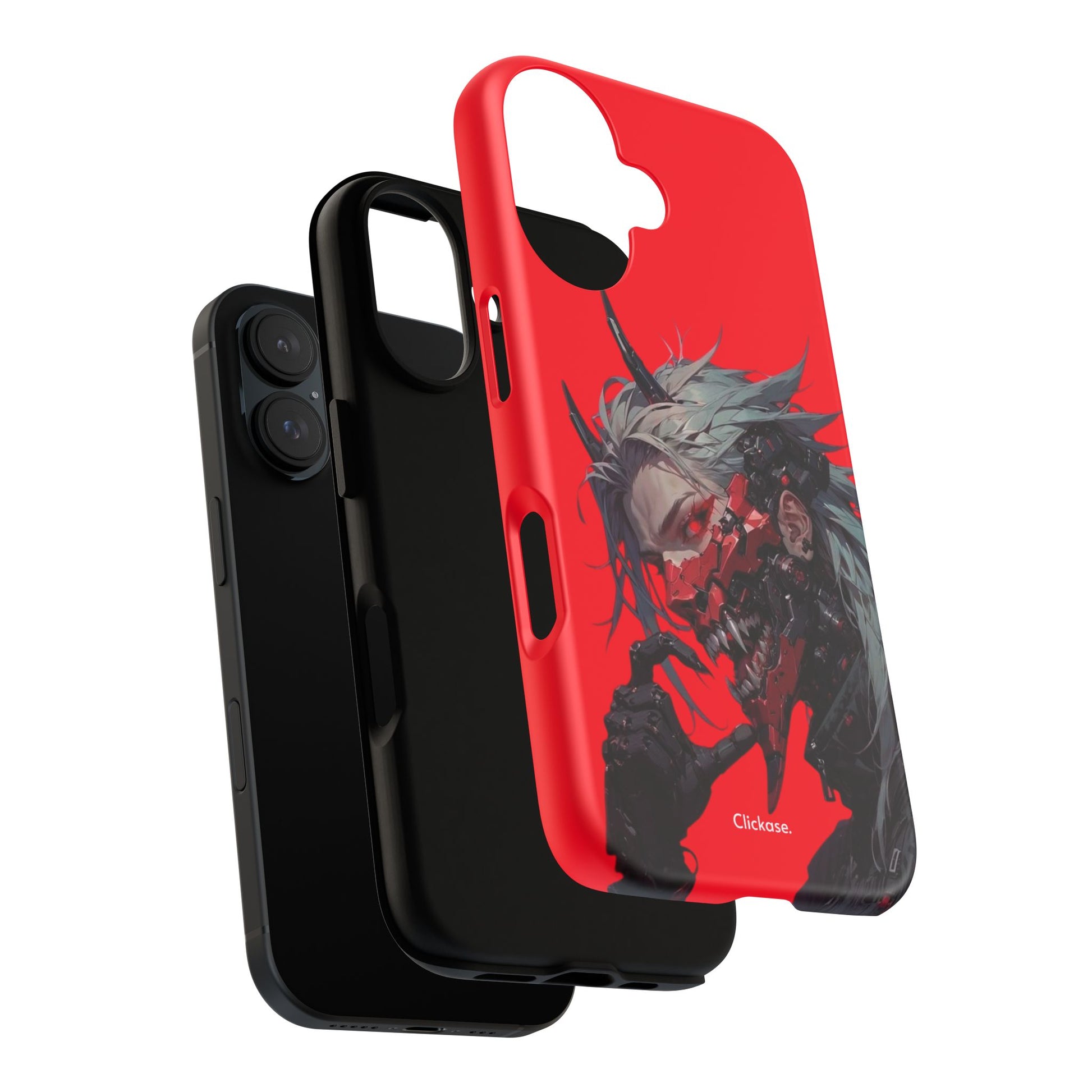 Demon Core Awakening – Futuristic Oni Cyborg Tough Phone Case by