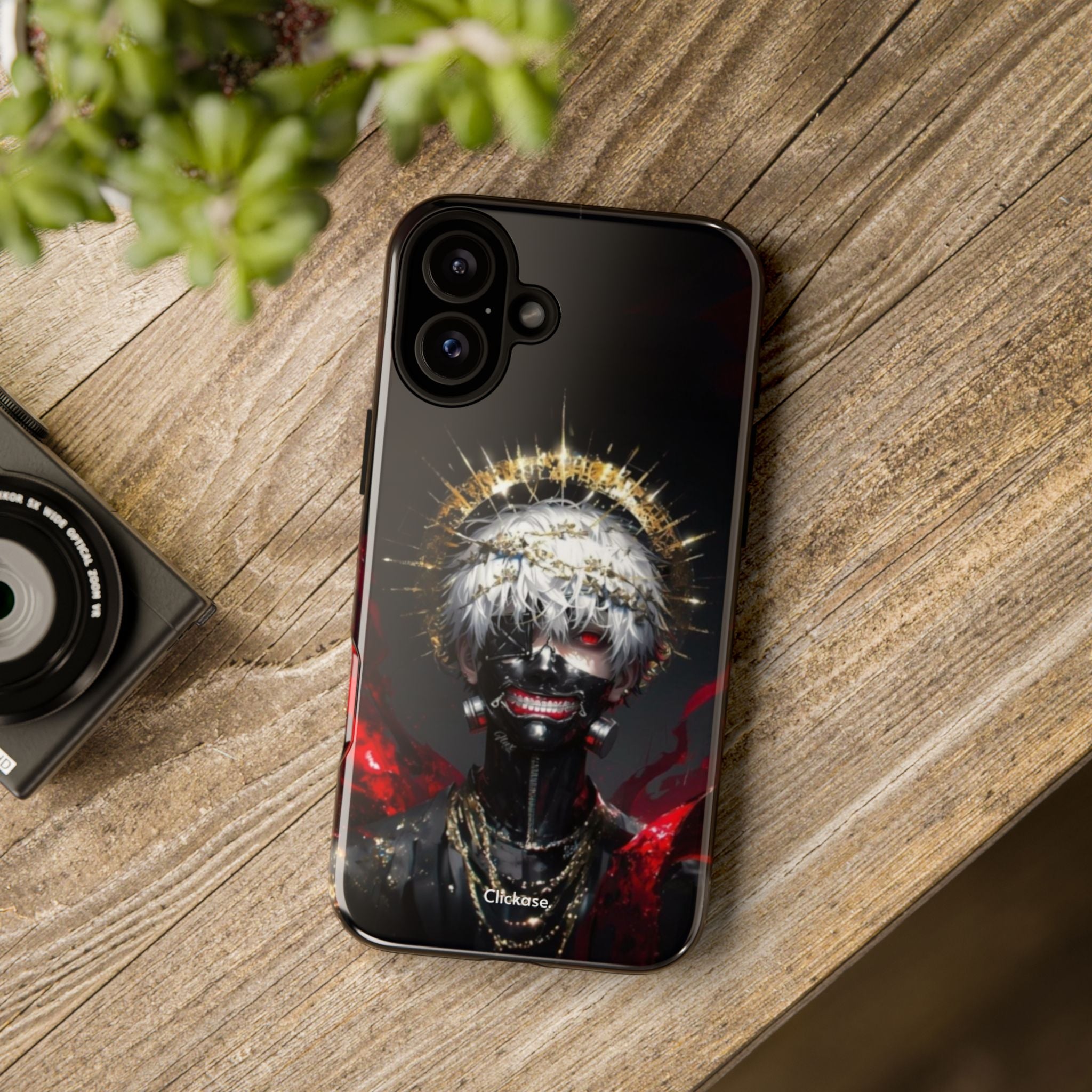 Ken Kaneki anime phone case with 3D wrap and shock-absorbing design