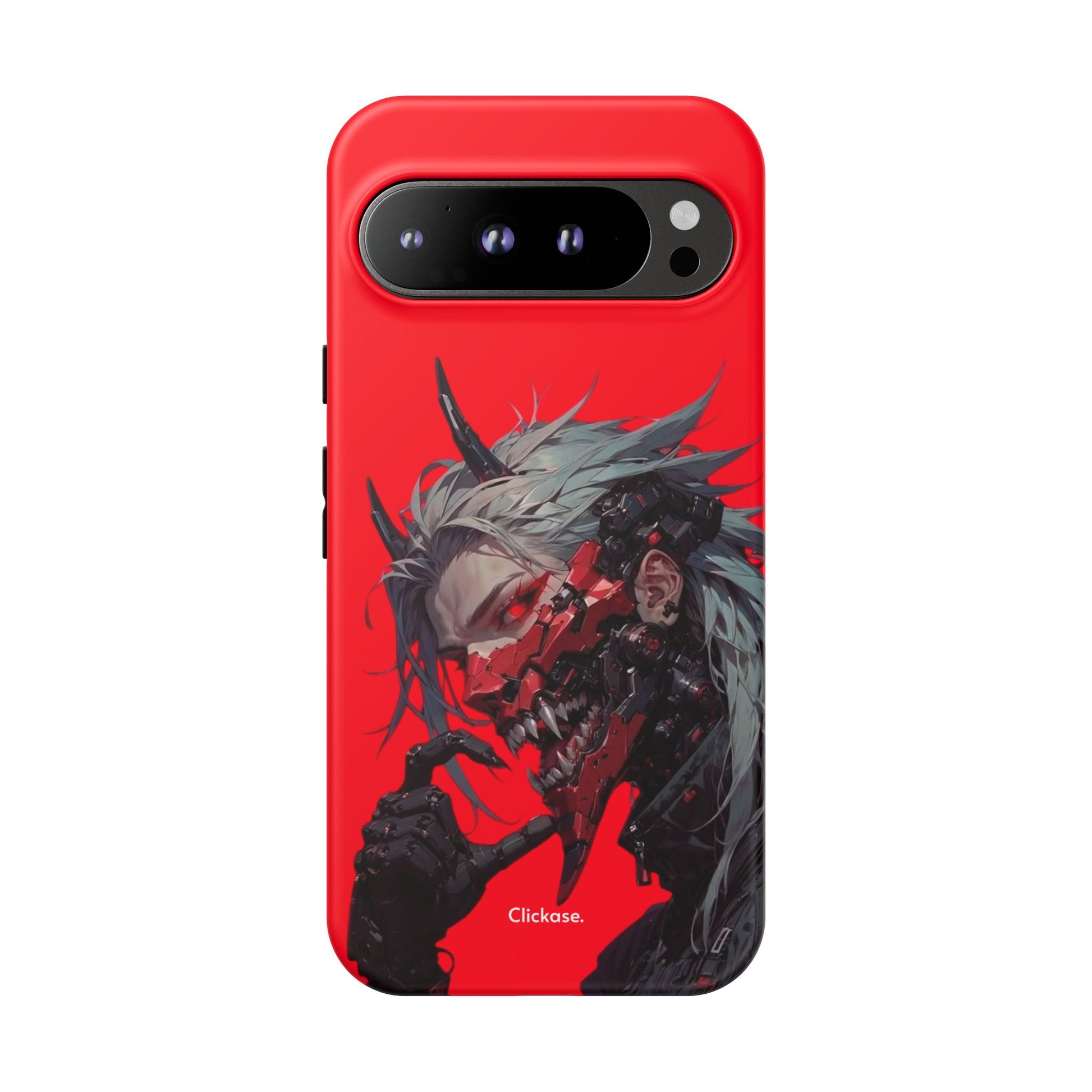 Demon Core Awakening – Futuristic Oni Cyborg Tough Phone Case by